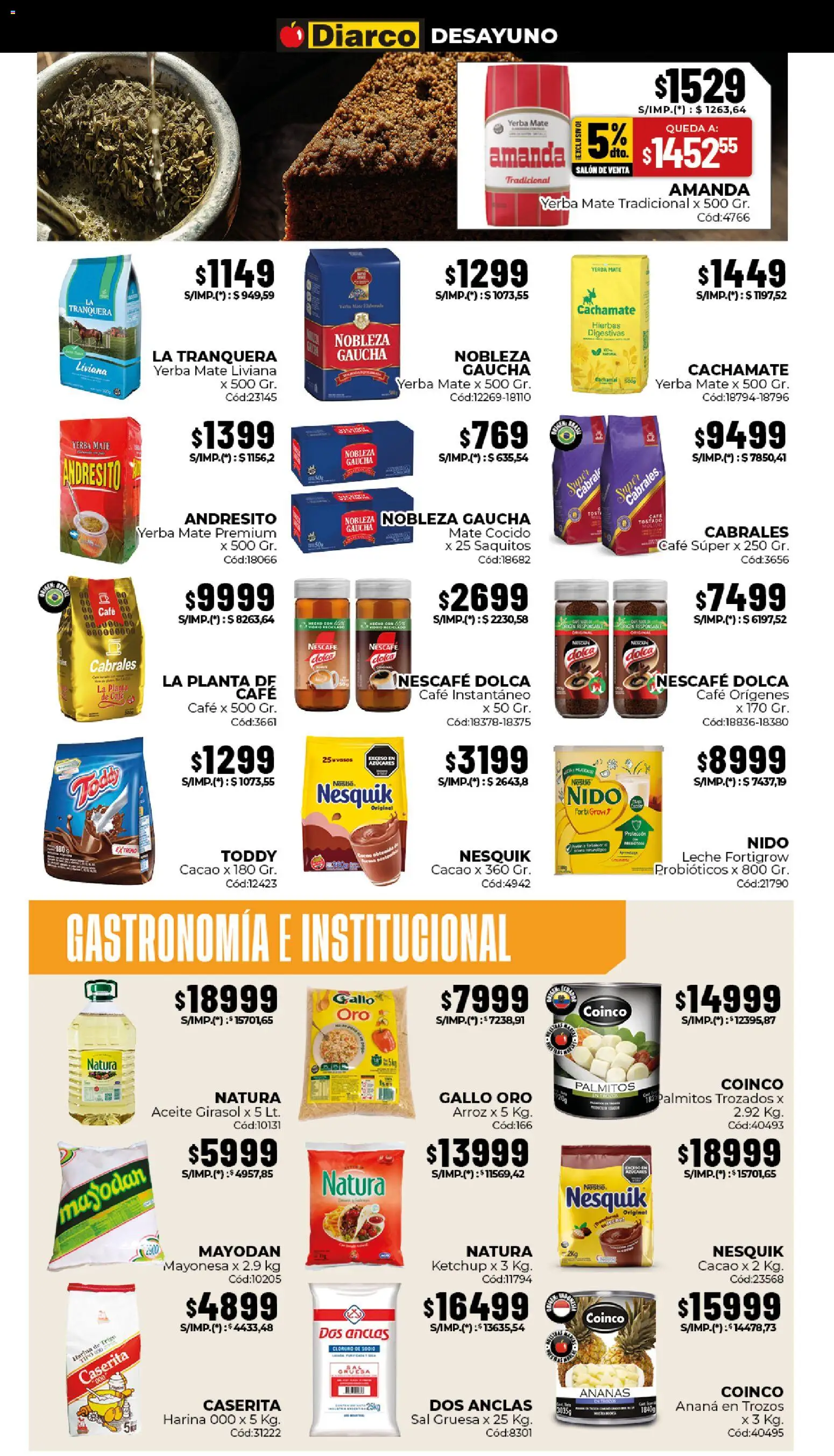 Diarco - Ofertas Gba │ válido desde el 06/07/2026 | Página: 4 | Productos: Yerba, Aceite, Palmitos, Mate cocido