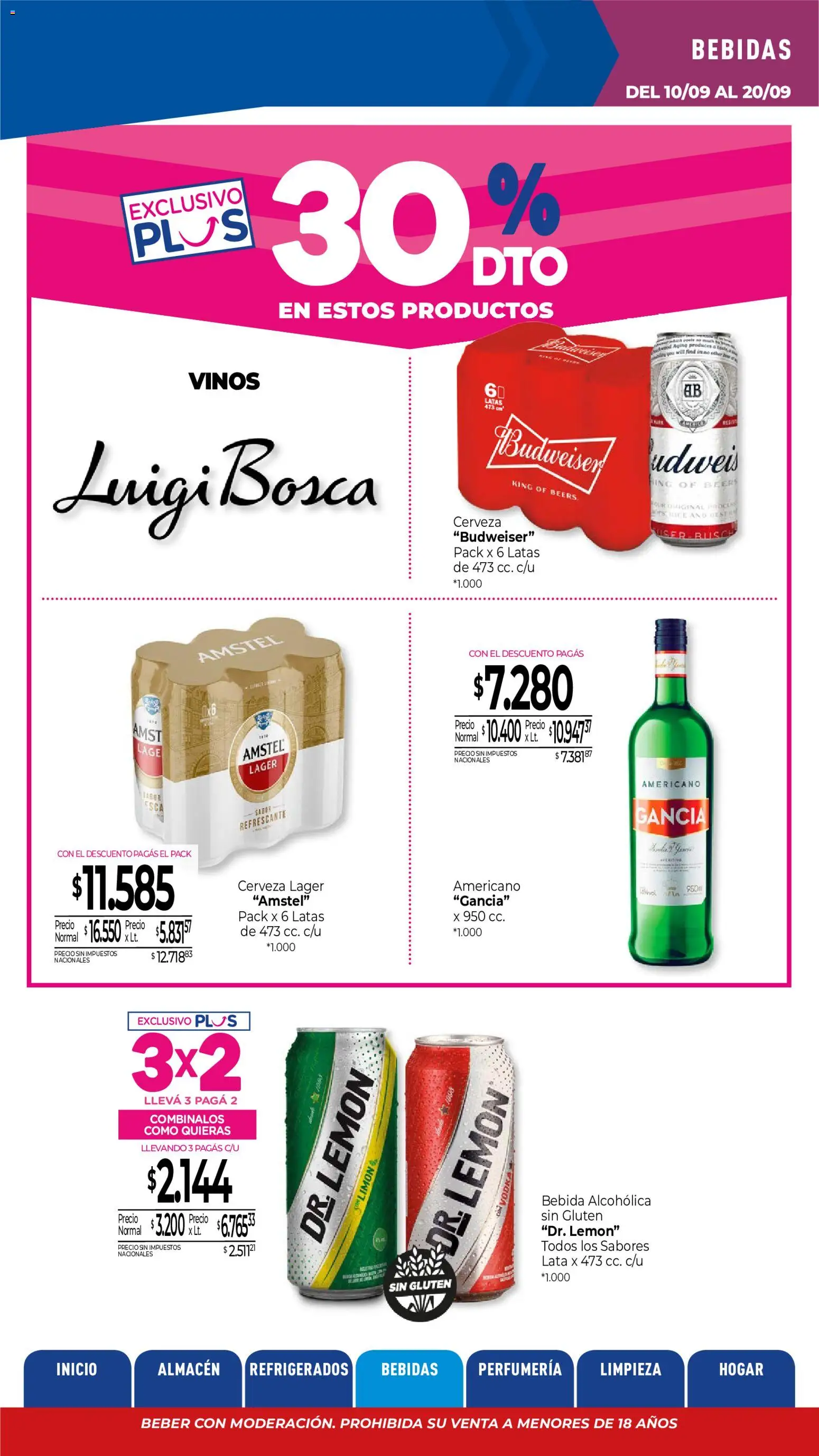 La Anonima catálogo │ válido desde el 10/09/2026 | Página: 20 | Productos: Bebidas, Cerveza