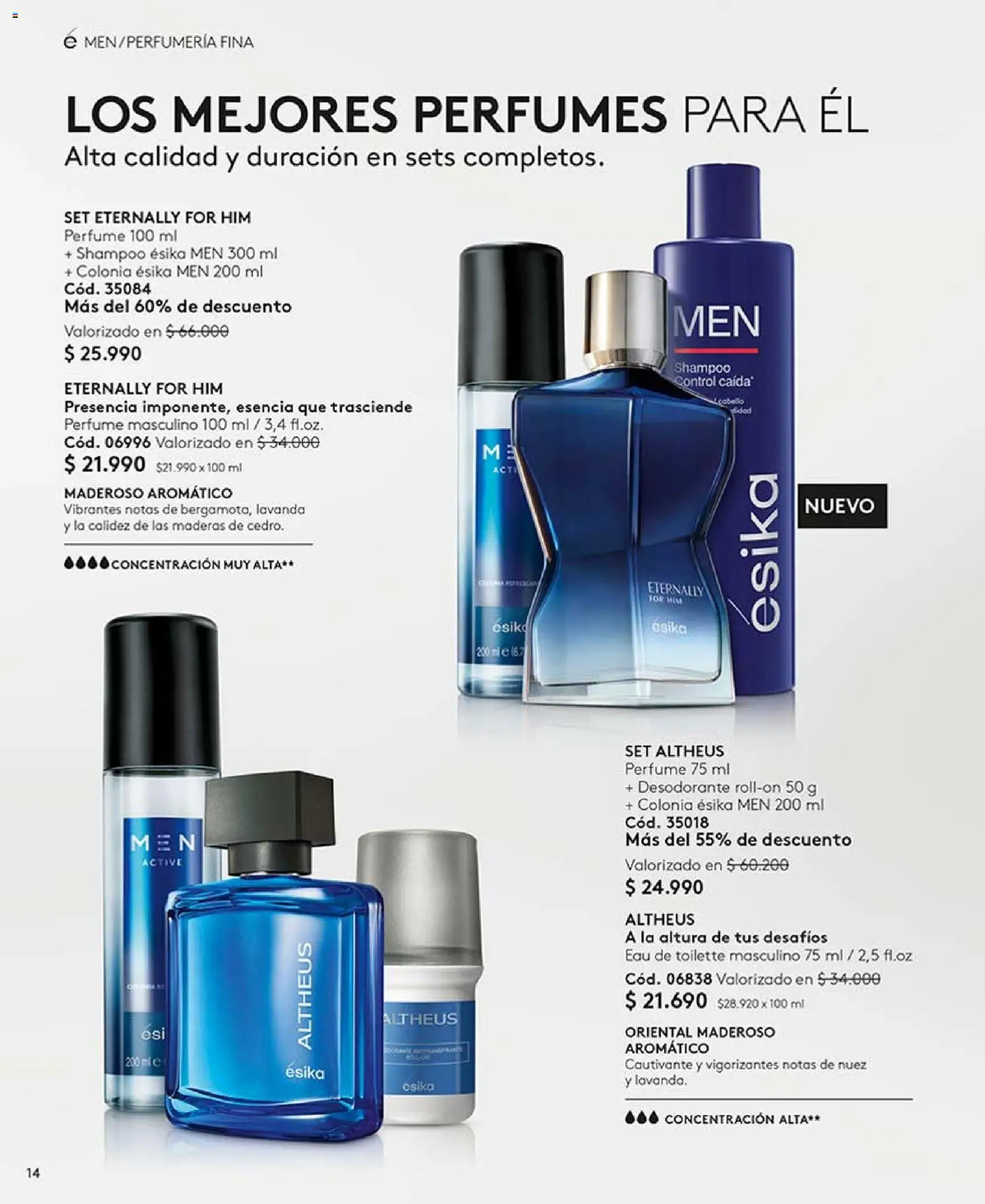 Catálogo Ésika Campaña 11 │ válido desde el 15.06.2026 | Página: 14 | Productos: Nuez, Perfume, Desodorante, Shampoo