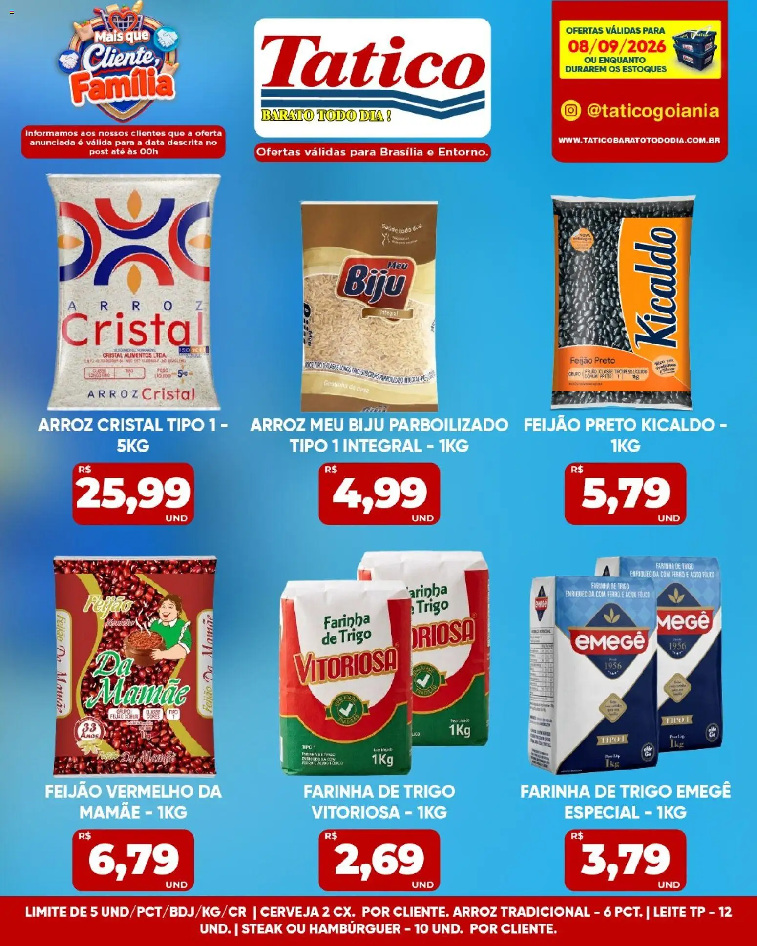 Tatico Folheto - válido de 08/09/2026 | Página: 15 | Produtos: Feijão, Steak, Alimentos, Hambúrguer