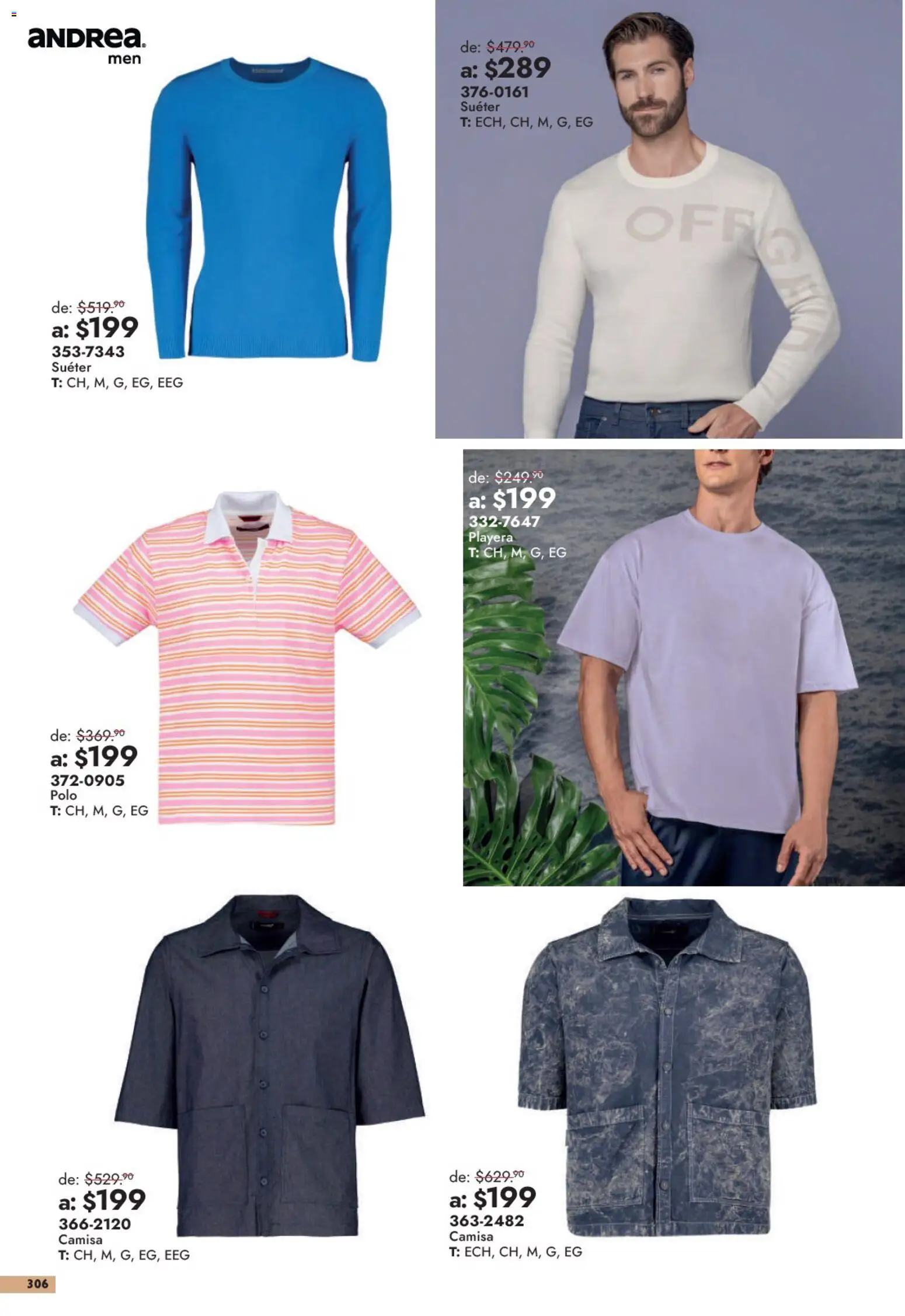 Nuevas ofertas de Andrea válidas en toda la República Mexicana desde el 13/09/2026. ¡Encuentra las mejores ofertas en Andrea catálogo Outlet! | Página: 306 | Productos: Suéter, Camisa, Playera