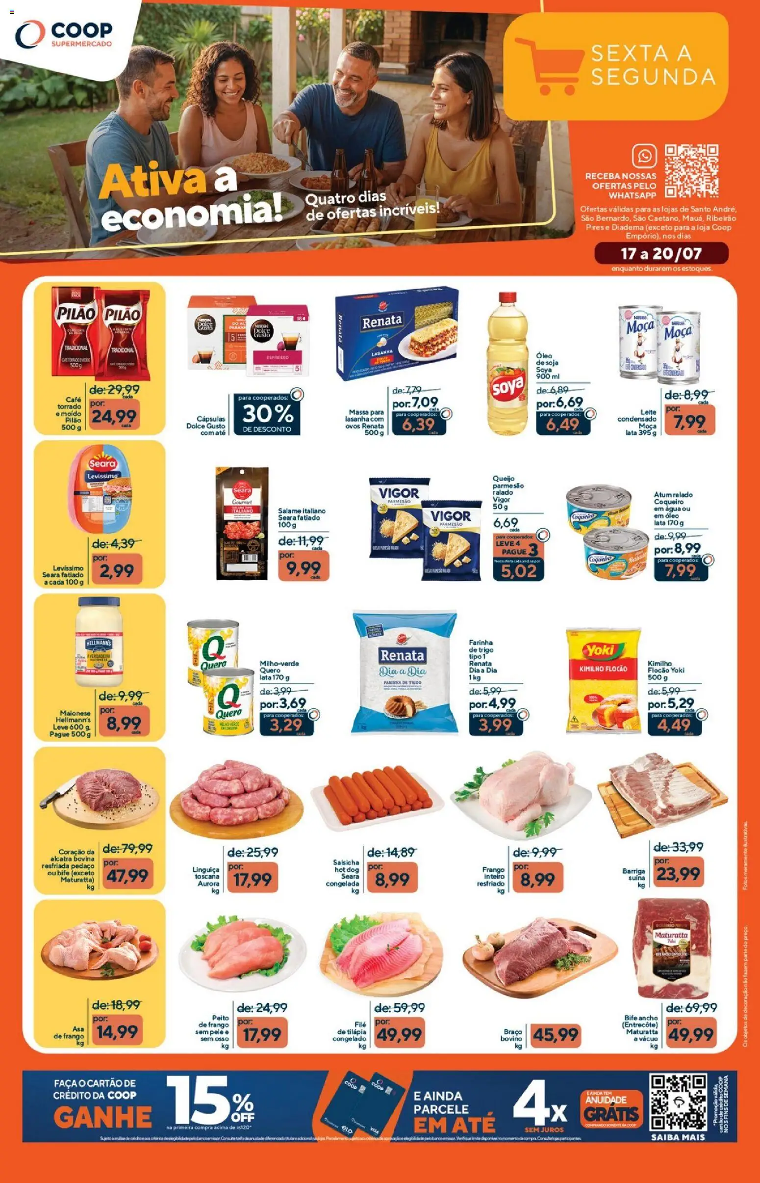 Coop Folheto - válido de 17/07/2026 | Página: 1 | Produtos: Ovos, Tilápia, Massa, Soja