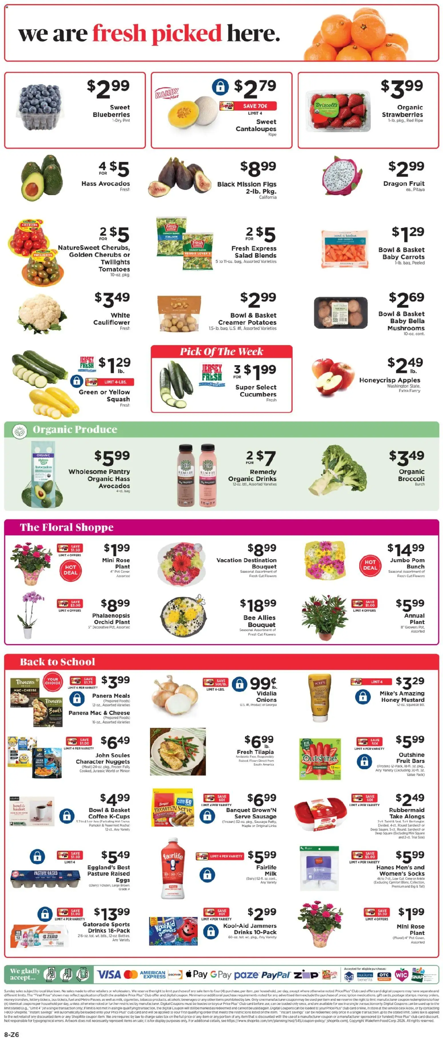 ShopRite Weekly Ad - valid from 08/16/2026 | Page: 9 | Products: Beverages, Mushrooms, Cheese, Carrots