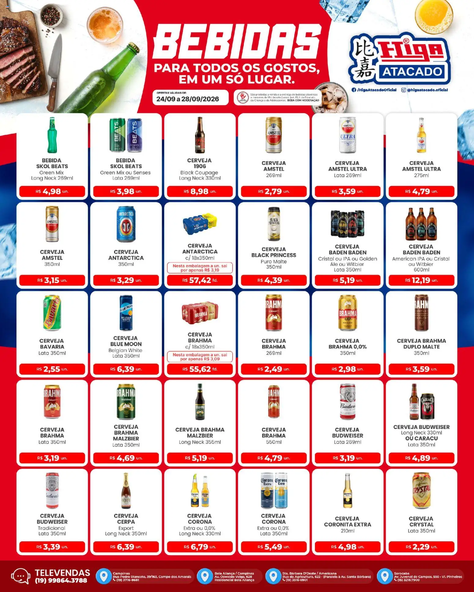 Higa Atacado Folheto - válido de 24/09/2026 | Página: 1 | Produtos: Aliança, Bebidas, Cerveja, Bebida
