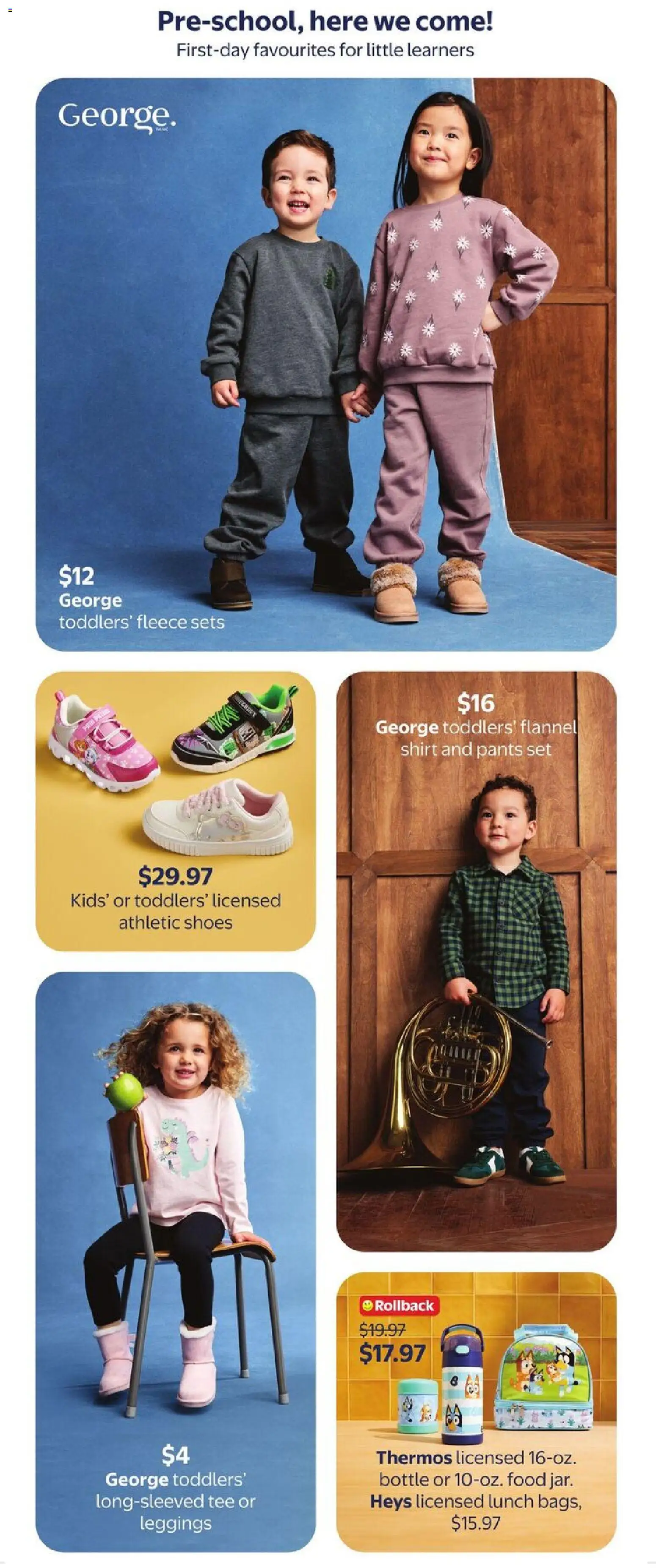 Walmart flyer valid from Jul 30, 2026 | Page: 23 | Products: Bag, Food, Shirt, Leggings