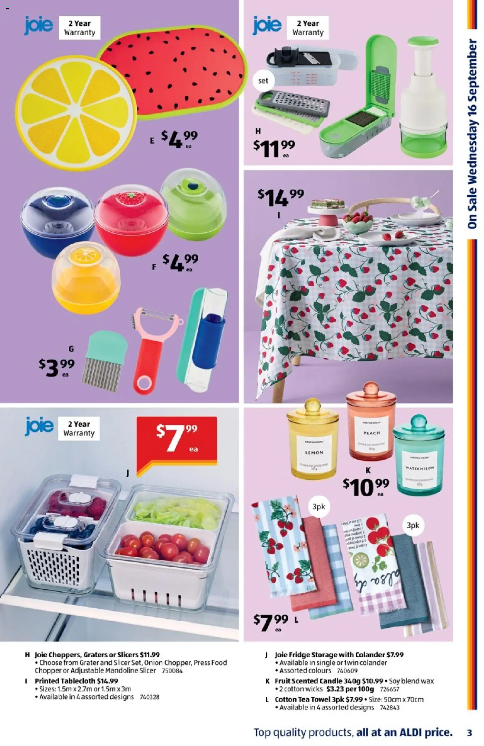 Aldi catalogue - valid from 08/09/2026 | Page: 3 | Products: Tea, Food storage, Fridge, Tools
