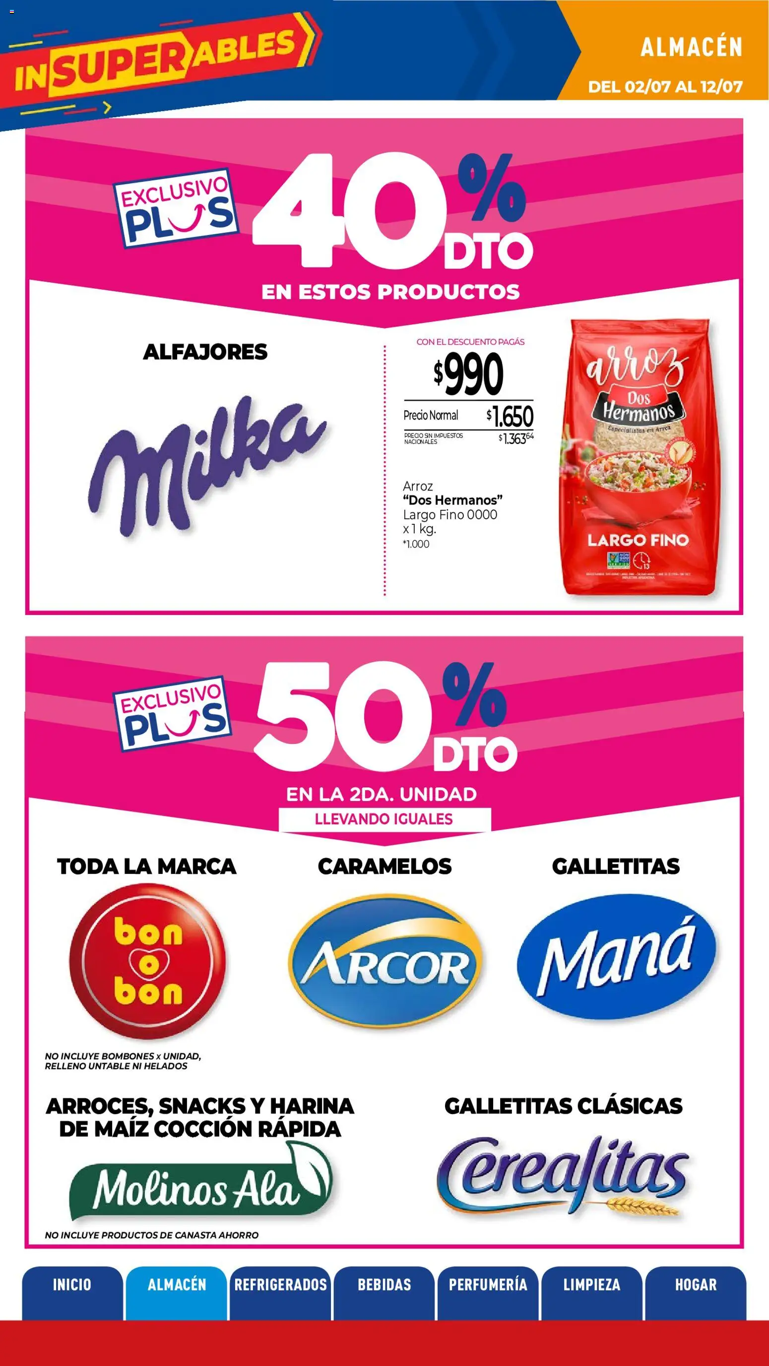 La Anonima catálogo │ válido desde el 02/07/2026 | Página: 5 | Productos: Galletitas, Bombones, Maiz, Arroz