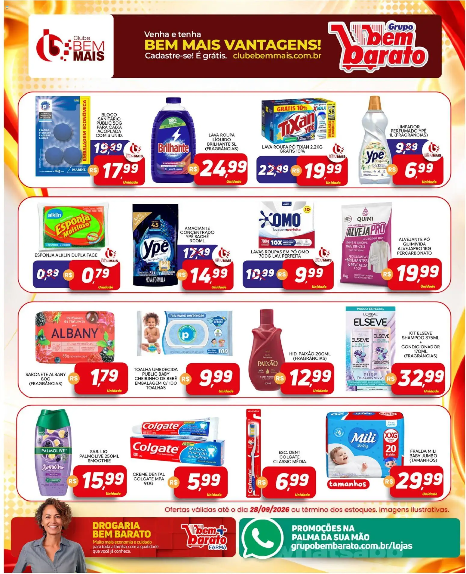 Supermercado Bem Barato Folheto - válido de 22/09/2026 | Página: 5 | Produtos: Bloco sanitário, Cloro, Caixa, Creme