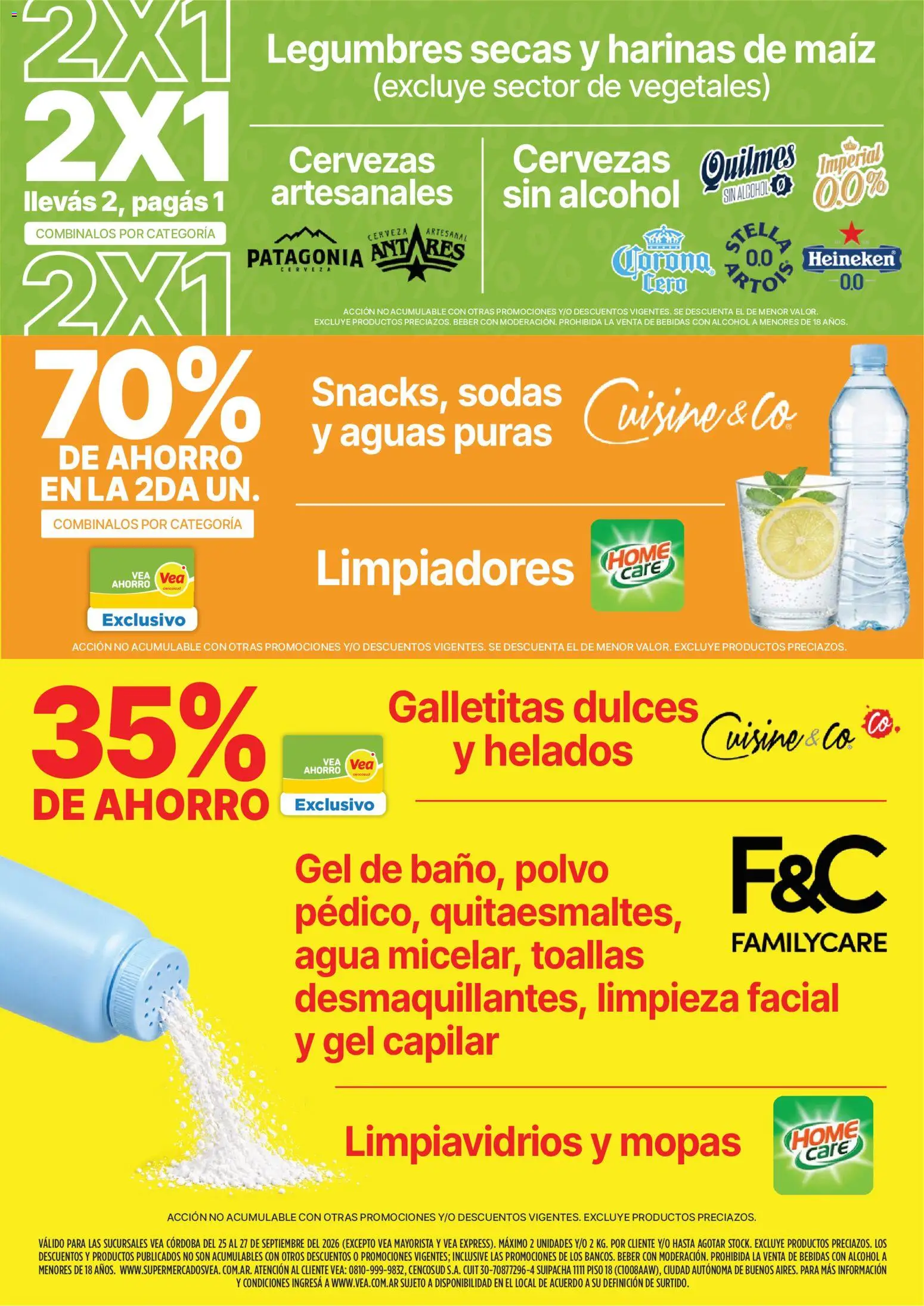 Vea - Folleto Fin de Semana - Córdoba │ válido desde el 25/09/2026 | Página: 4 | Productos: Toallas, Bebidas, Dulces, Cerveza