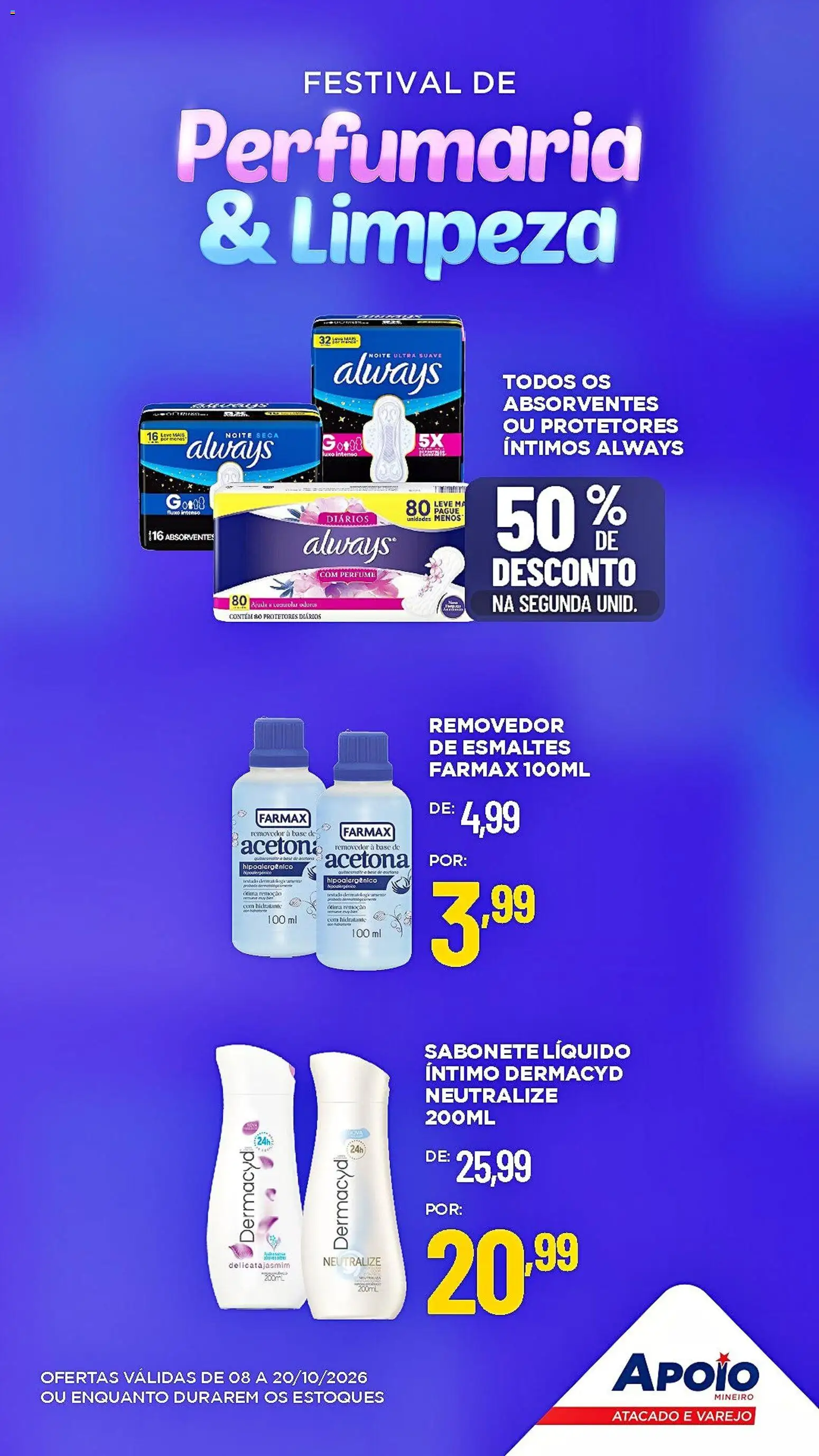 Apoio Mineiro Folheto - válido de 08/09/2026 | Página: 6 | Produtos: Perfume, Base, Absorvente, Sabonete líquido