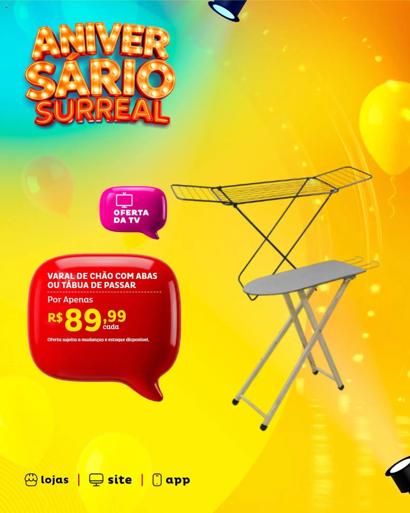 Casa e Video Folheto - válido de 17/09/2026 | Página: 3 | Produtos: Tábua de passar, Varal de chão, Tv, Tábua