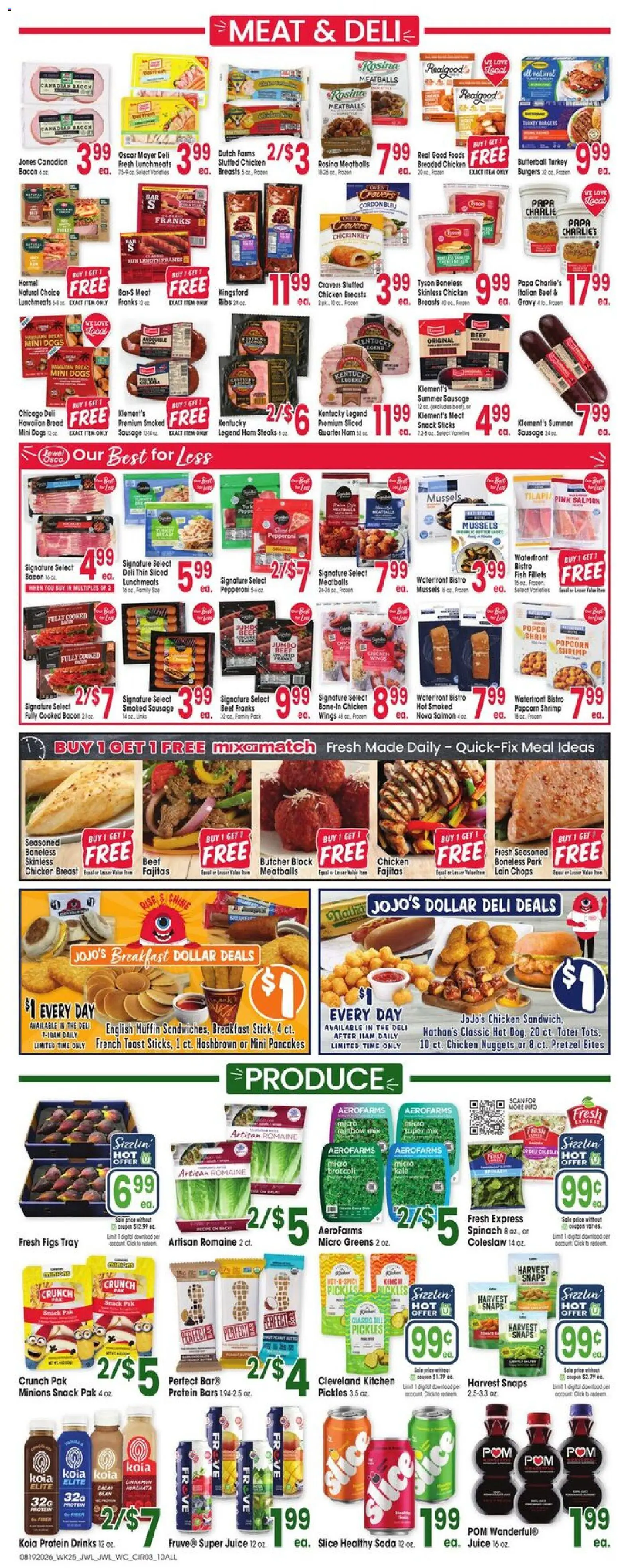 Jewel Osco Weekly Ad - IN - valid from 08/19/2026 | Page: 3 | Products: Protein, Beef, Muffin, Kimchi