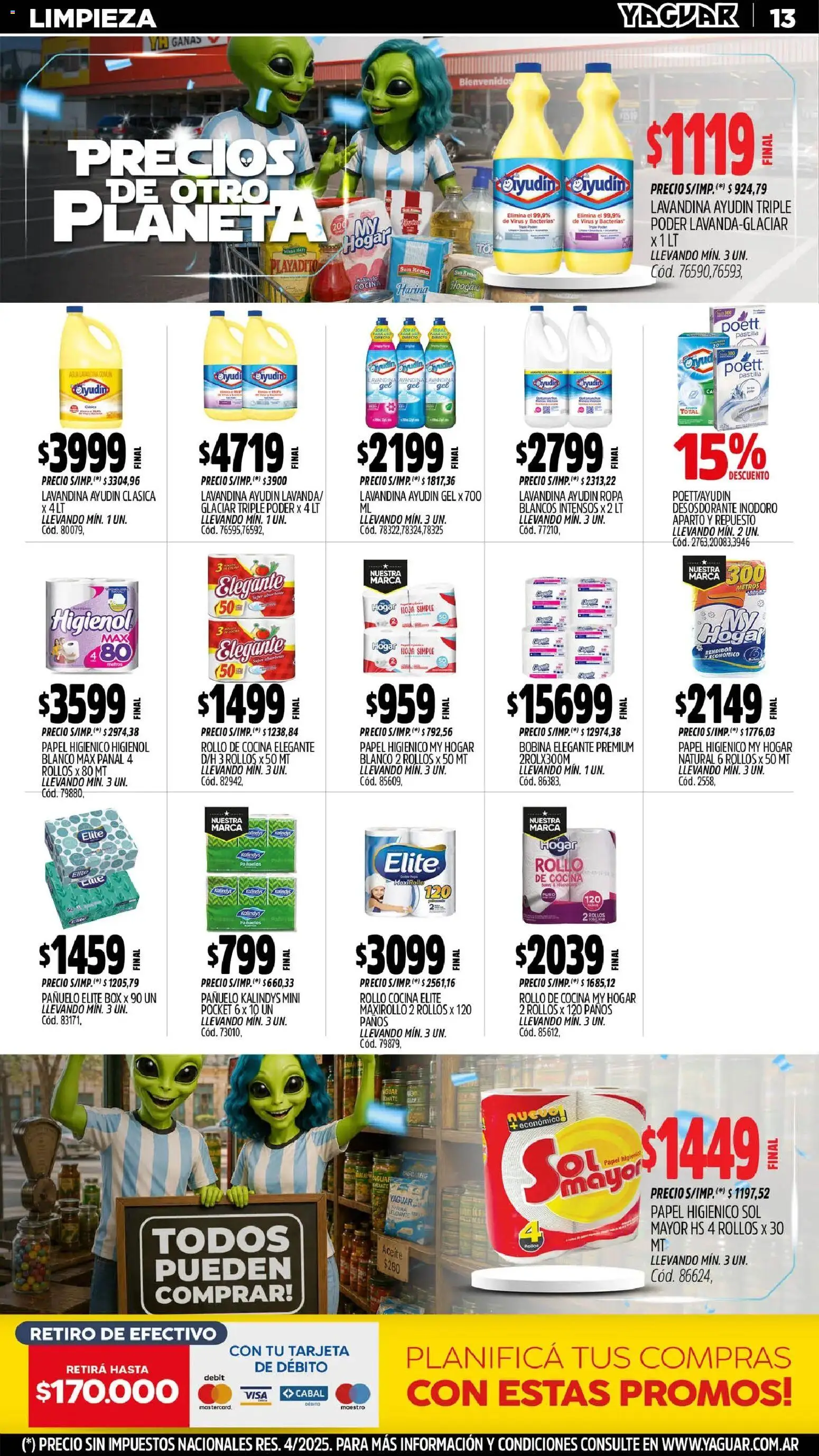Yaguar - Oferta Semanal San Juan │ válido desde el 29/06/2026 | Página: 14 | Productos: Papel higiénico, Pañuelo, Harina, Ropa
