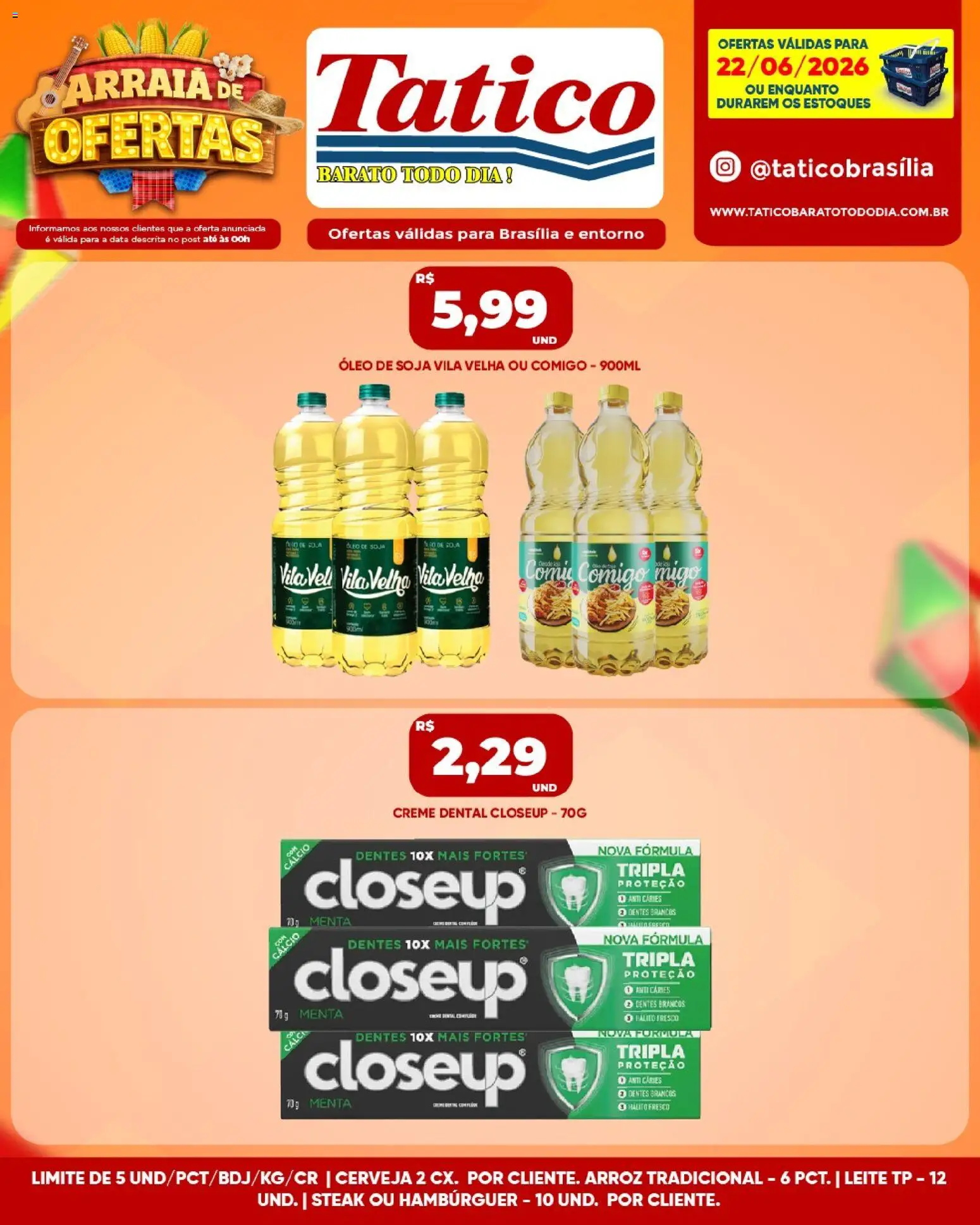 Tatico Folheto - válido de 23/06/2026 | Página: 23 | Produtos: Óleo, Arroz, Calça, Creme dental