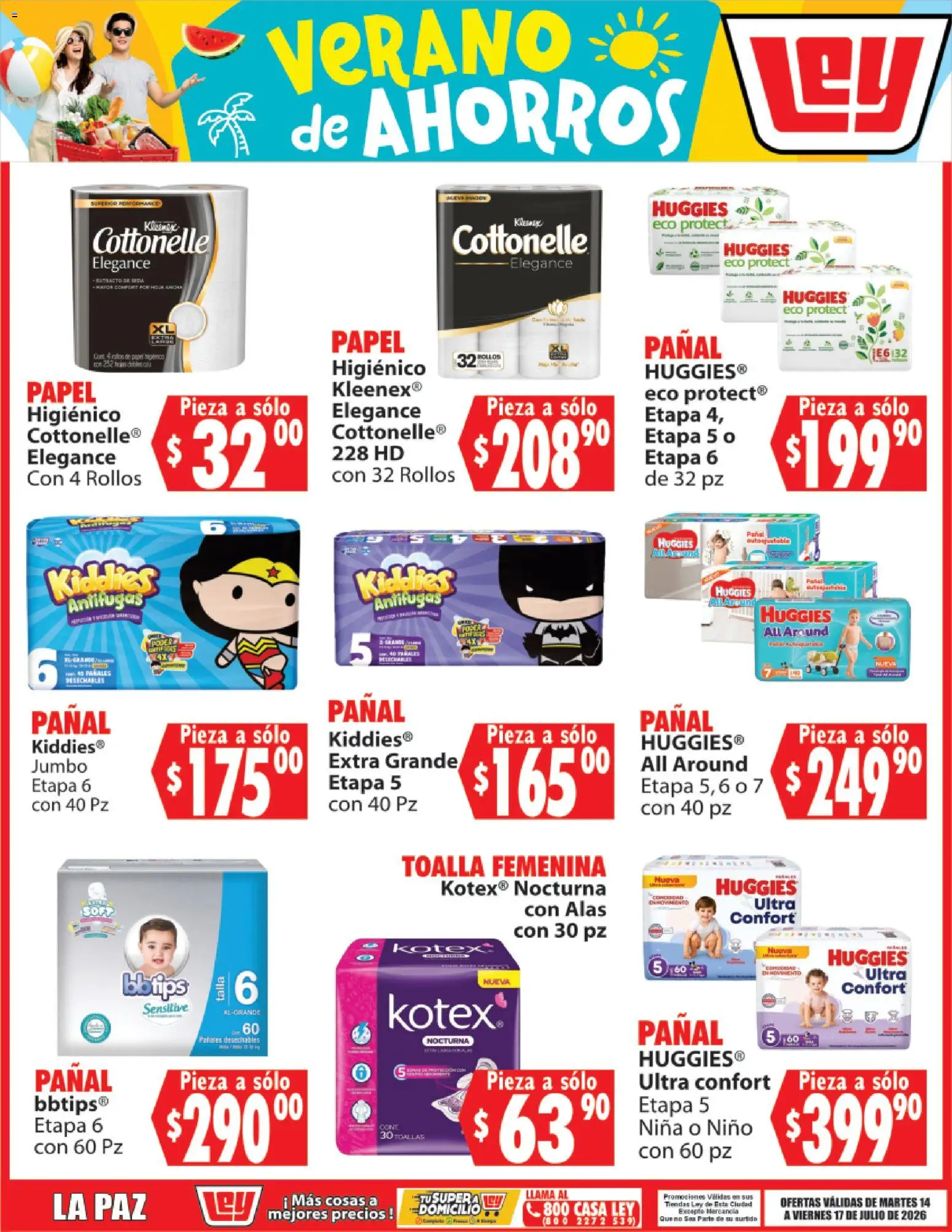 Nuevas ofertas de Casa Ley válidas en toda la República Mexicana desde el 14/07/2026. ¡Encuentra las mejores ofertas en Casa Ley folleto Casa Ley folleto Verano de ahorros! | Página: 5 | Productos: Toalla, Papel higiénico, Toallas