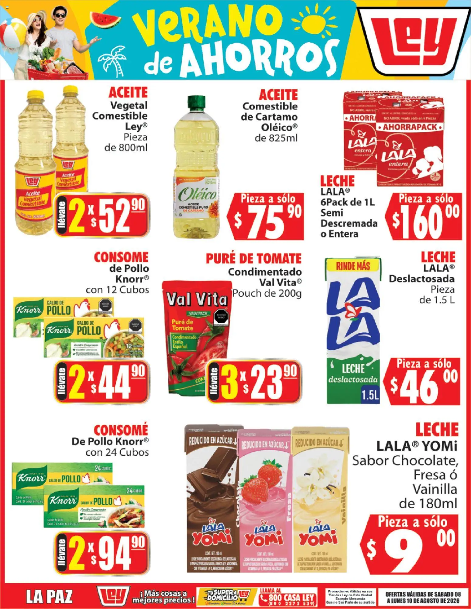 Nuevas ofertas de Casa Ley válidas en toda la República Mexicana desde el 08/08/2026. ¡Encuentra las mejores ofertas en Casa Ley folleto Verano de ahorros! | Página: 1 | Productos: Fresa, Tomate, Caldo de pollo, Puré