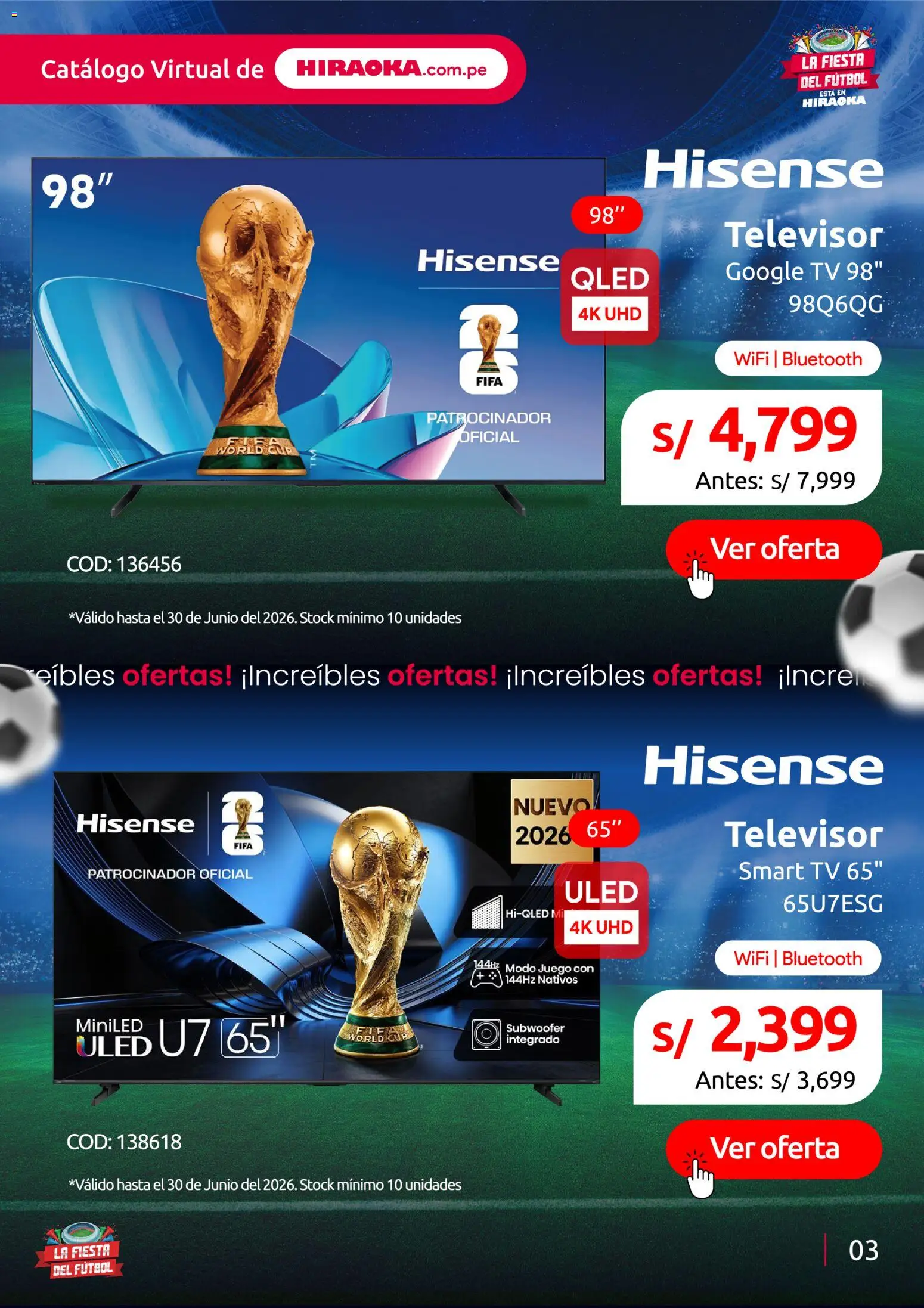 Catálogo Hiraoka válido desde 11.06.2026 | Página: 4 | Productos: Televisor, Juego