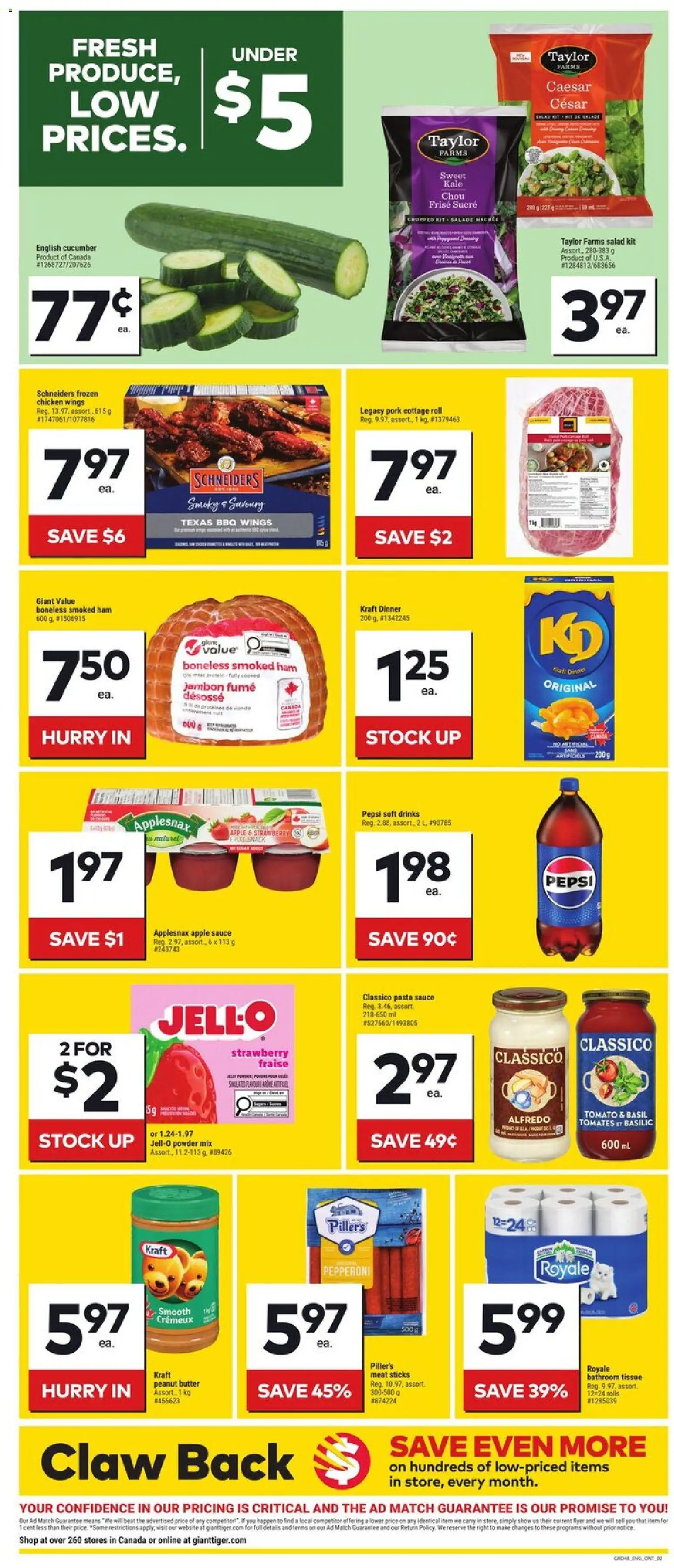 Giant Tiger flyer valid from Jul 1, 2026 | Page: 2 | Products: Chicken wings, Butter, Ham, Chicken
