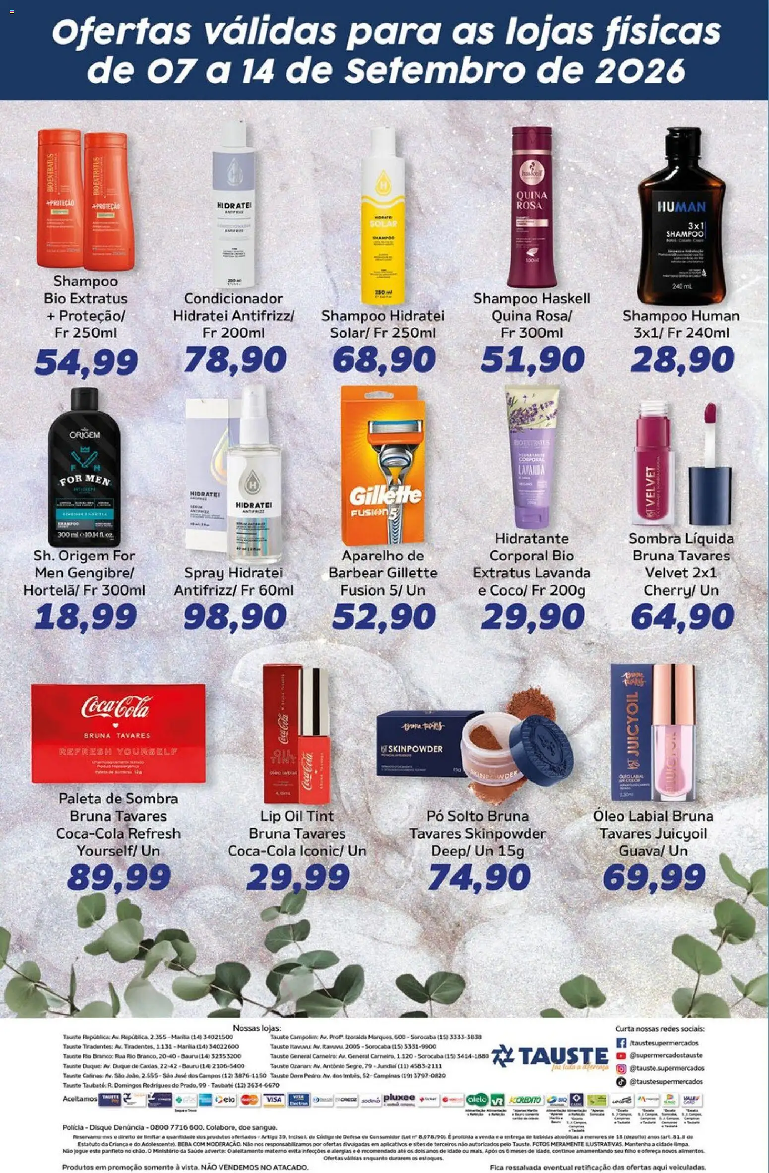 Tauste Folheto - válido de 07/09/2026 | Página: 2 | Produtos: Shampoo, Condicionador, Bebidas, Óleo