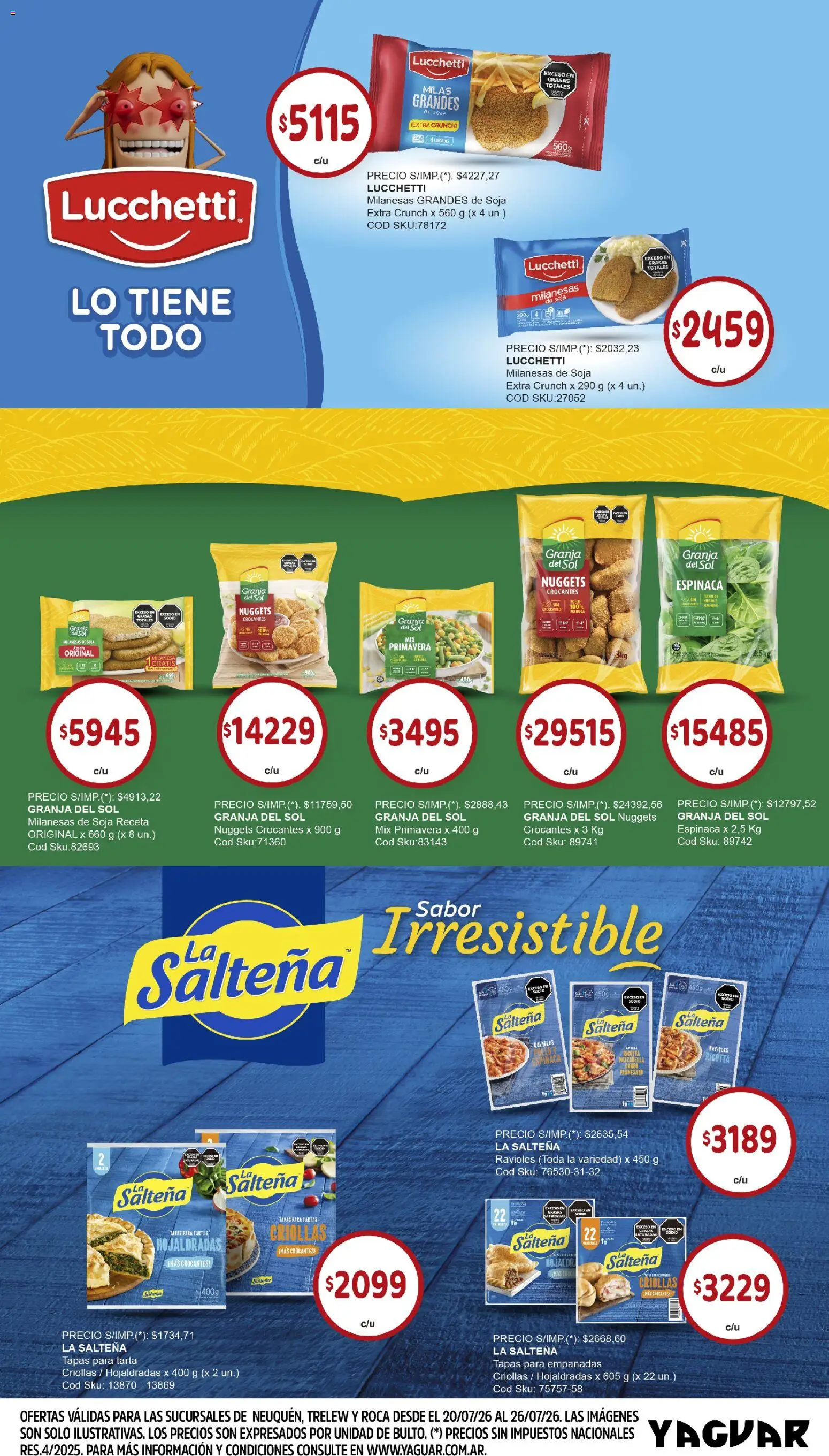 Yaguar - Oferta semanal General Roca │ válido desde el 20/07/2026 | Página: 2 | Productos: Ravioles, Espinaca