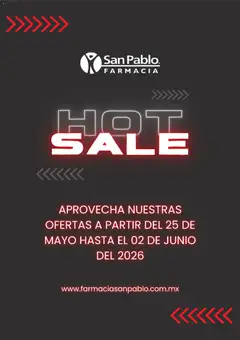 Vista previa de Farmacia San Pablo Hot Sale aviso, nuevo folleto de la tienda, válido en México a partir del 13.05.2026