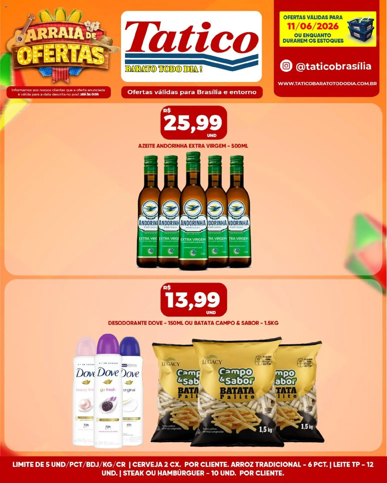 Tatico Folheto - válido de 11.06.2026 | Página: 11 | Produtos: Desodorante, Leite, Cerveja, Dove