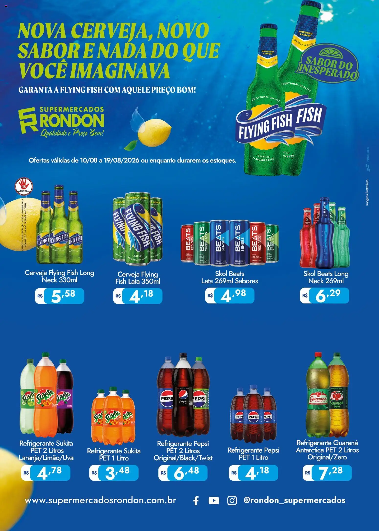Supermercados Rondon Folheto - válido de 10/08/2026 | Página: 2 | Produtos: Pepsi, Guaraná, Frutas vermelhas, Refrigerante
