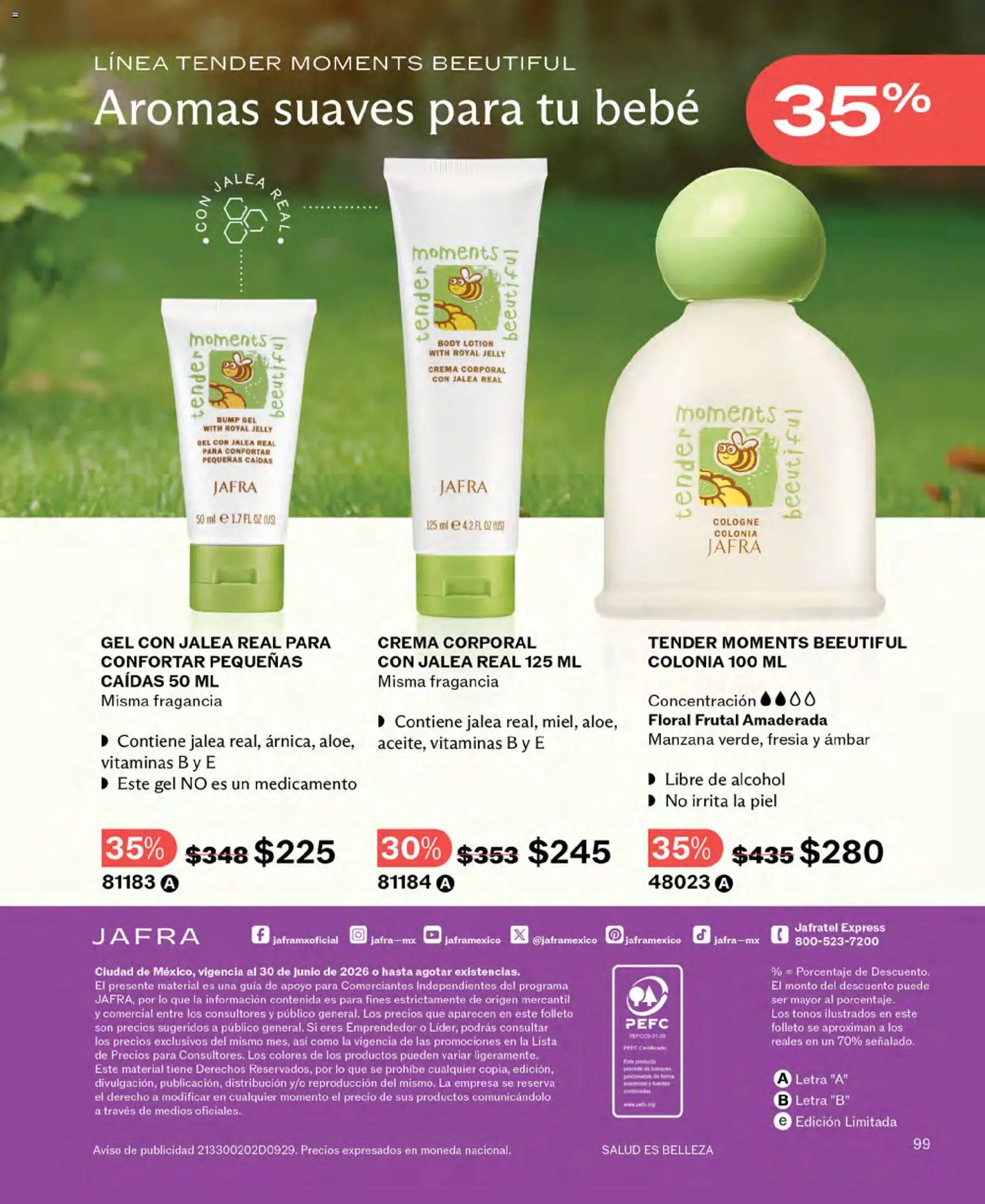 Nuevas ofertas de JAFRA válidas en toda la República Mexicana desde el 01.06.2026. ¡Encuentra las mejores ofertas en JAFRA catálogo! | Página: 99 | Productos: Crema, Manzana, Fragancia, Crema corporal