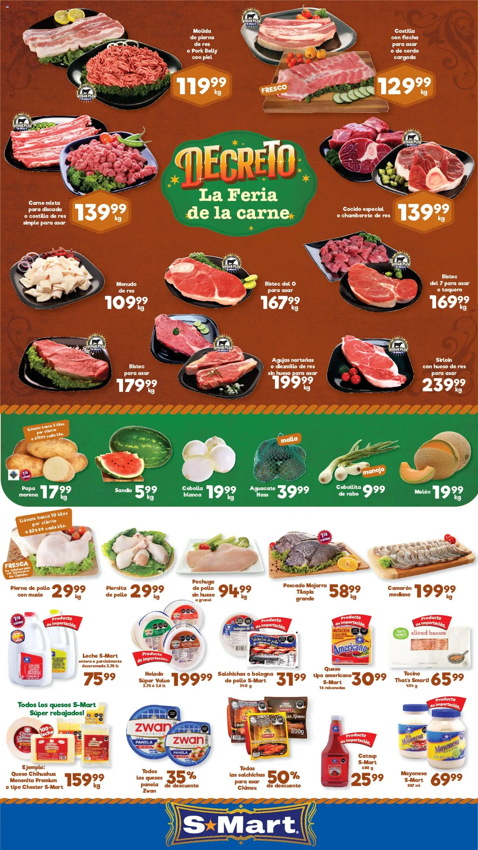Nuevas ofertas de S-Mart válidas en toda la República Mexicana desde el 12.06.2026. ¡Encuentra las mejores ofertas en S-Mart folleto Reynosa! | Página: 1 | Productos: Pollo, Cebolla, Papa, Sandía