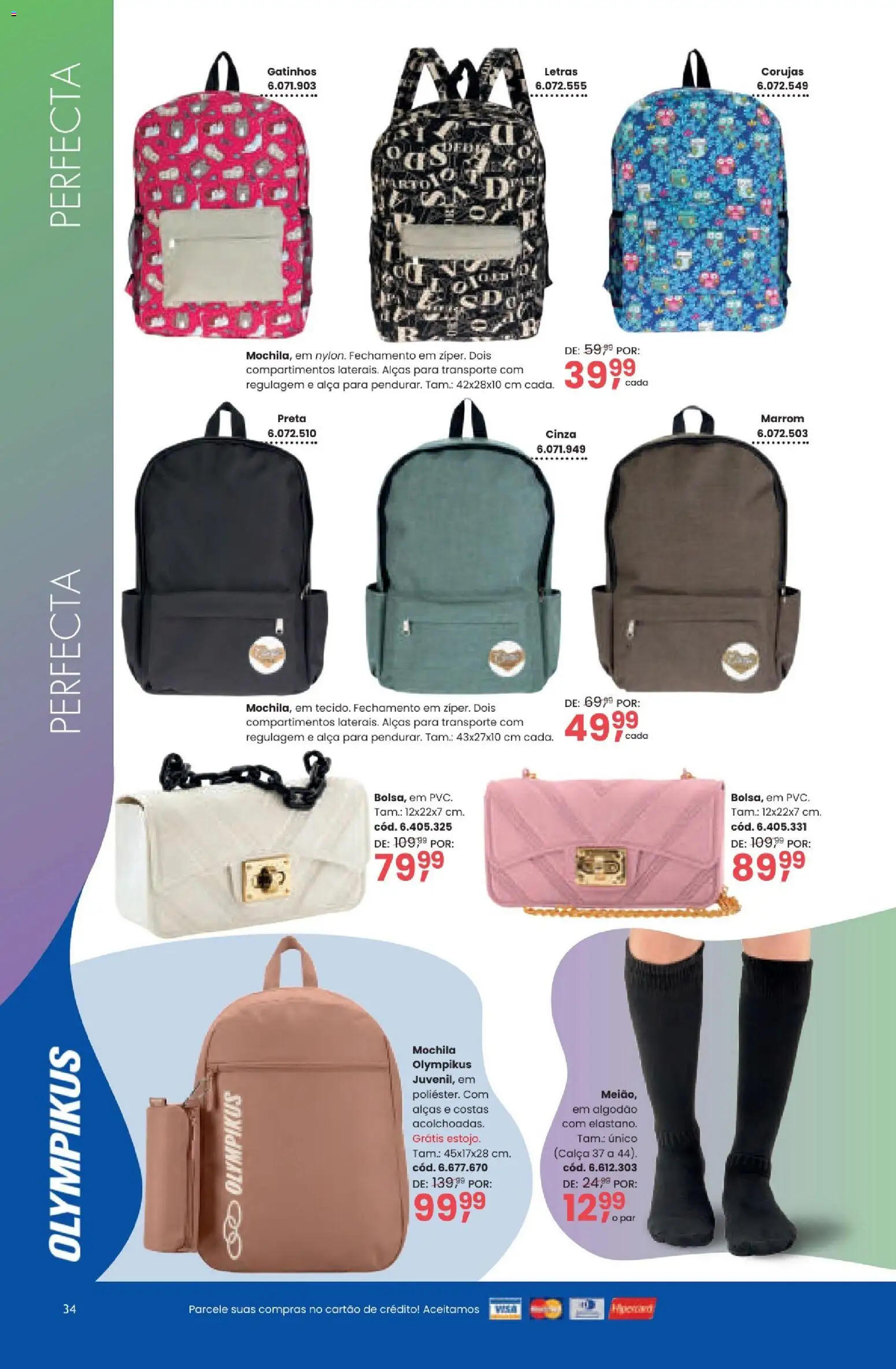 Quatro Estações Folheto - válido de 01/09/2026 | Página: 34 | Produtos: Calça, Algodão, Mochila