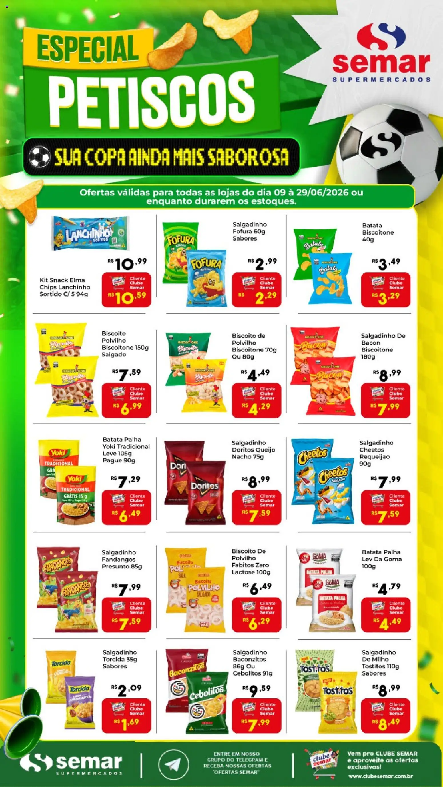 Semar Supermercado Folheto - válido de 09.06.2026 | Página: 1 | Produtos: Queijo, Copa, Batata palha, Batata