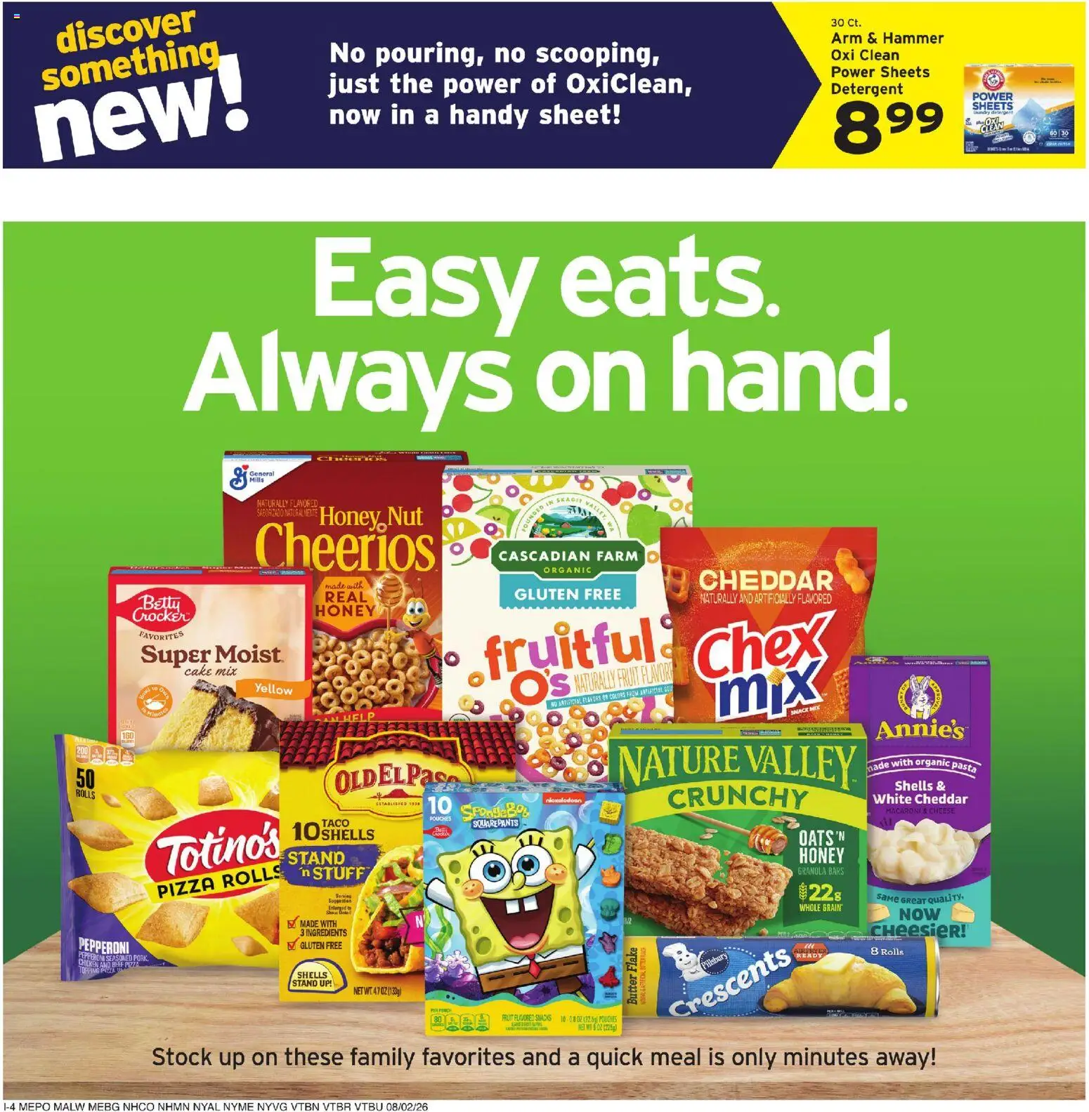 Hannaford Weekly Flyer - valid from 08/02/2026 | Page: 8 | Products: Pizza, Beef, Detergent, Pasta