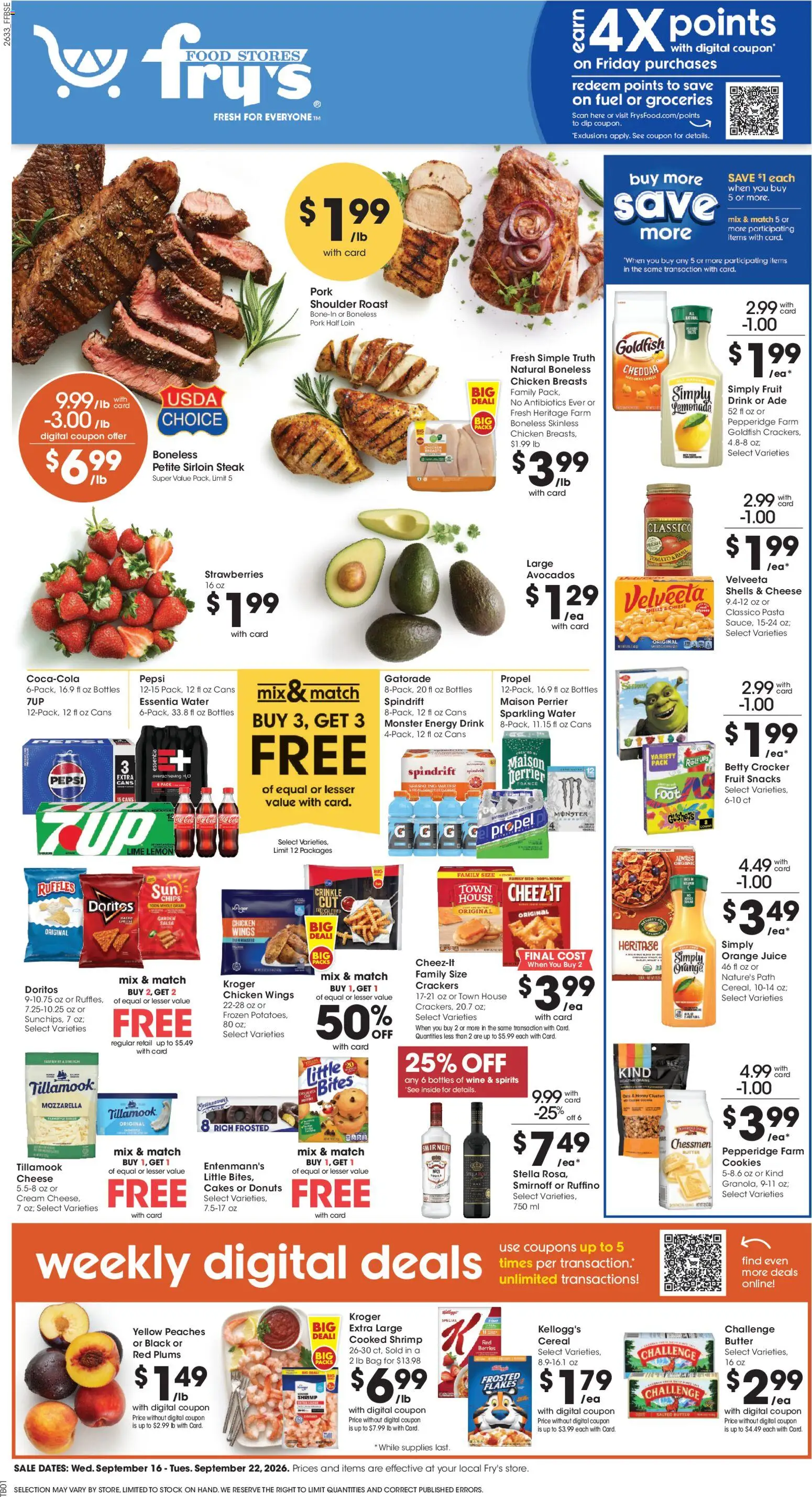 Fry's Food Weekly Ad - valid from 09/16/2026 | Page: 1 | Products: Orange juice, Juice, Strawberries, Pasta