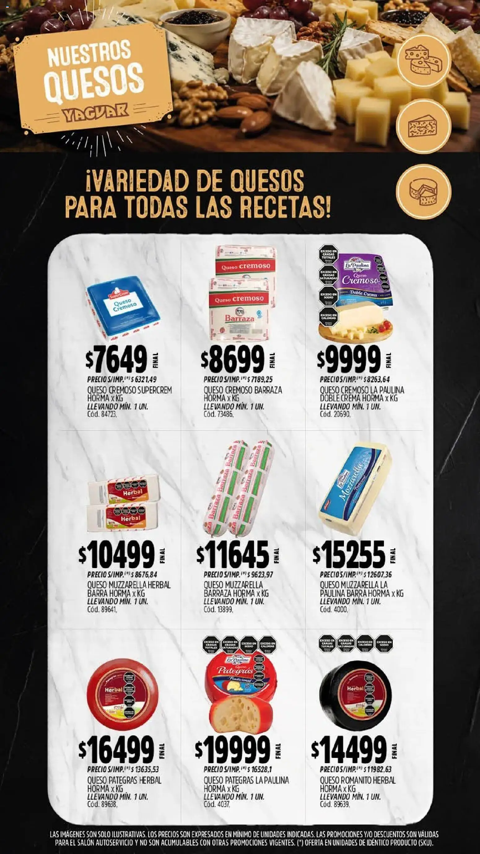 Yaguar - Oferta Semanal General Roca │ válido desde el 28/09/2026 | Página: 7 | Productos: Muzzarella, Queso, Crema