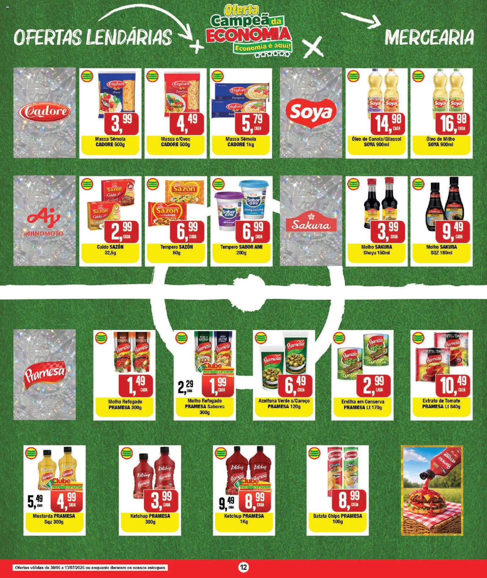 RedEconomia Folheto - válido de 30/06/2026 | Página: 12 | Produtos: Ervilha, Óleo, Pizza, Massa