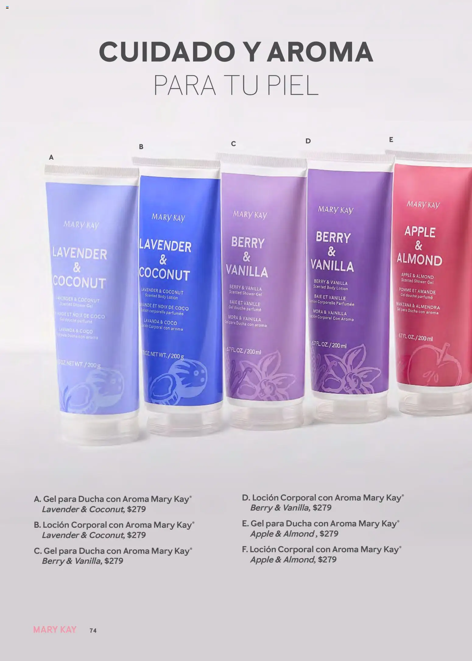 Nuevas ofertas de Mary Kay válidas en toda la República Mexicana desde el 01/07/2026. ¡Encuentra las mejores ofertas en Catálogo Mary Kay Julio Agosto 2026! | Página: 74 | Productos: Manzana, Loción, Almendra, Body
