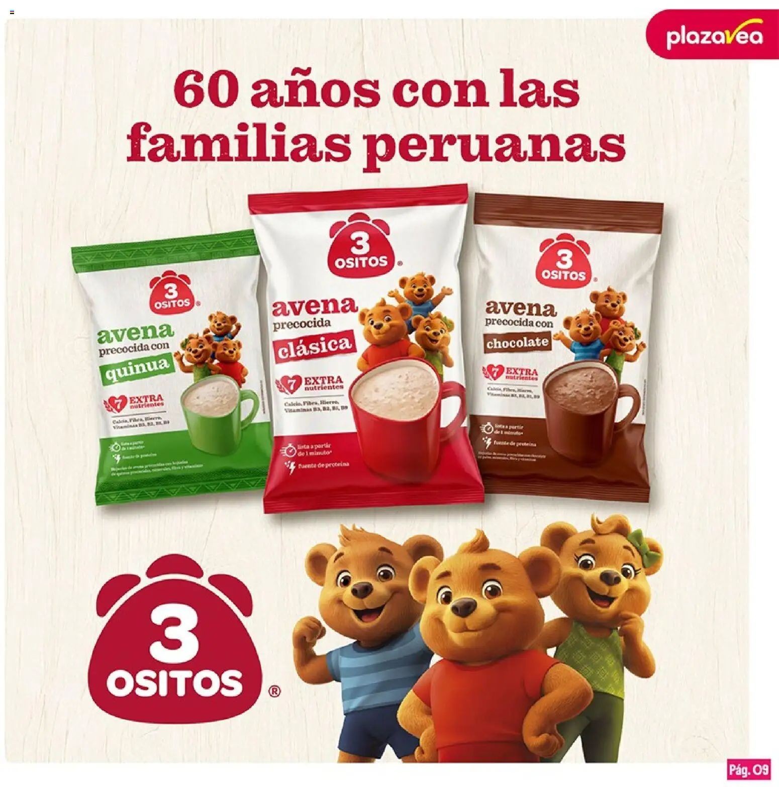 Catálogo Plaza Vea válido desde 01/09/2026 | Página: 9 | Productos: Chocolate, Avena, Quinua