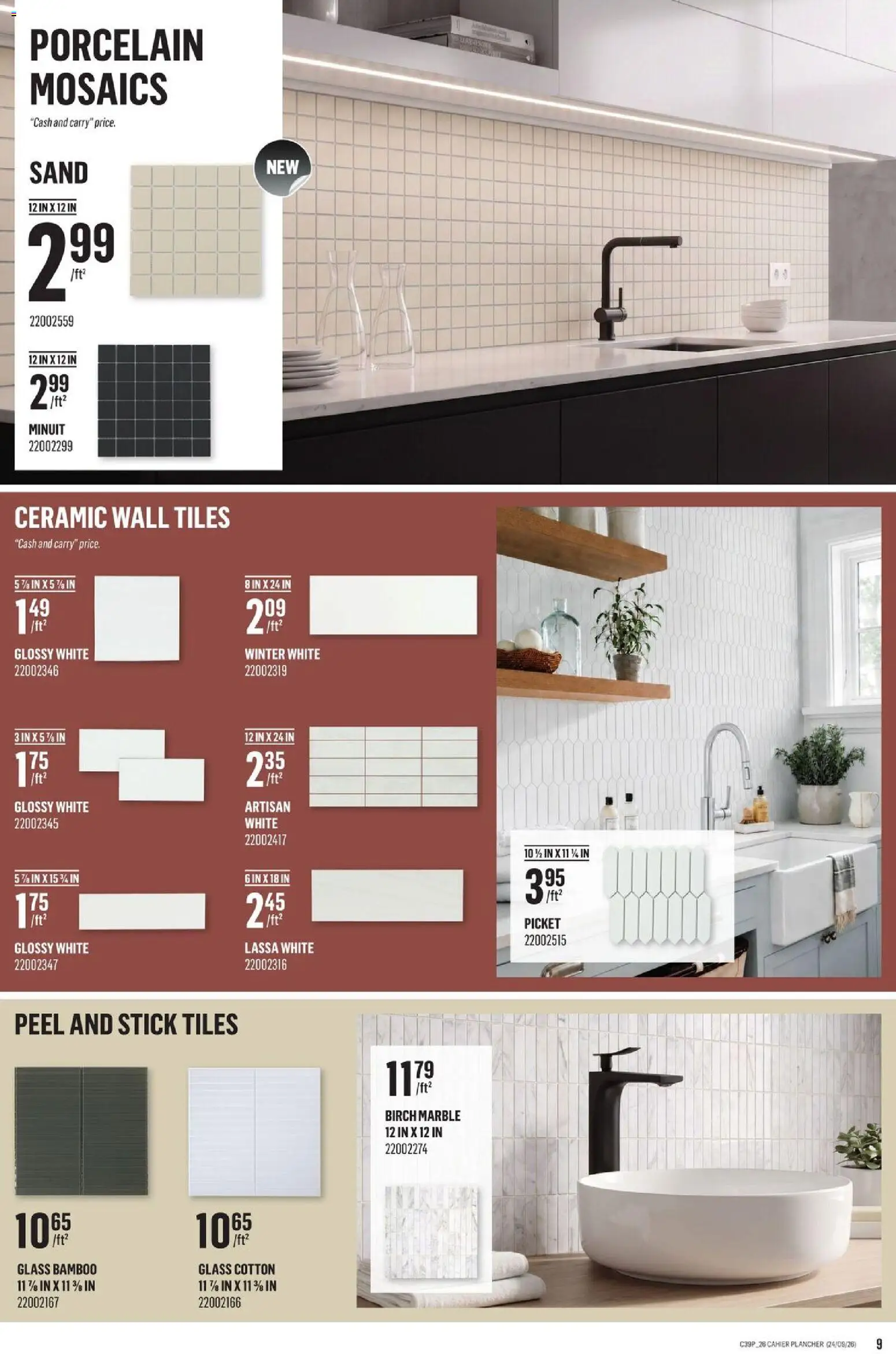 Canac flyer valid from Sep 24, 2026 | Page: 9 | Products: Gin, Tiles