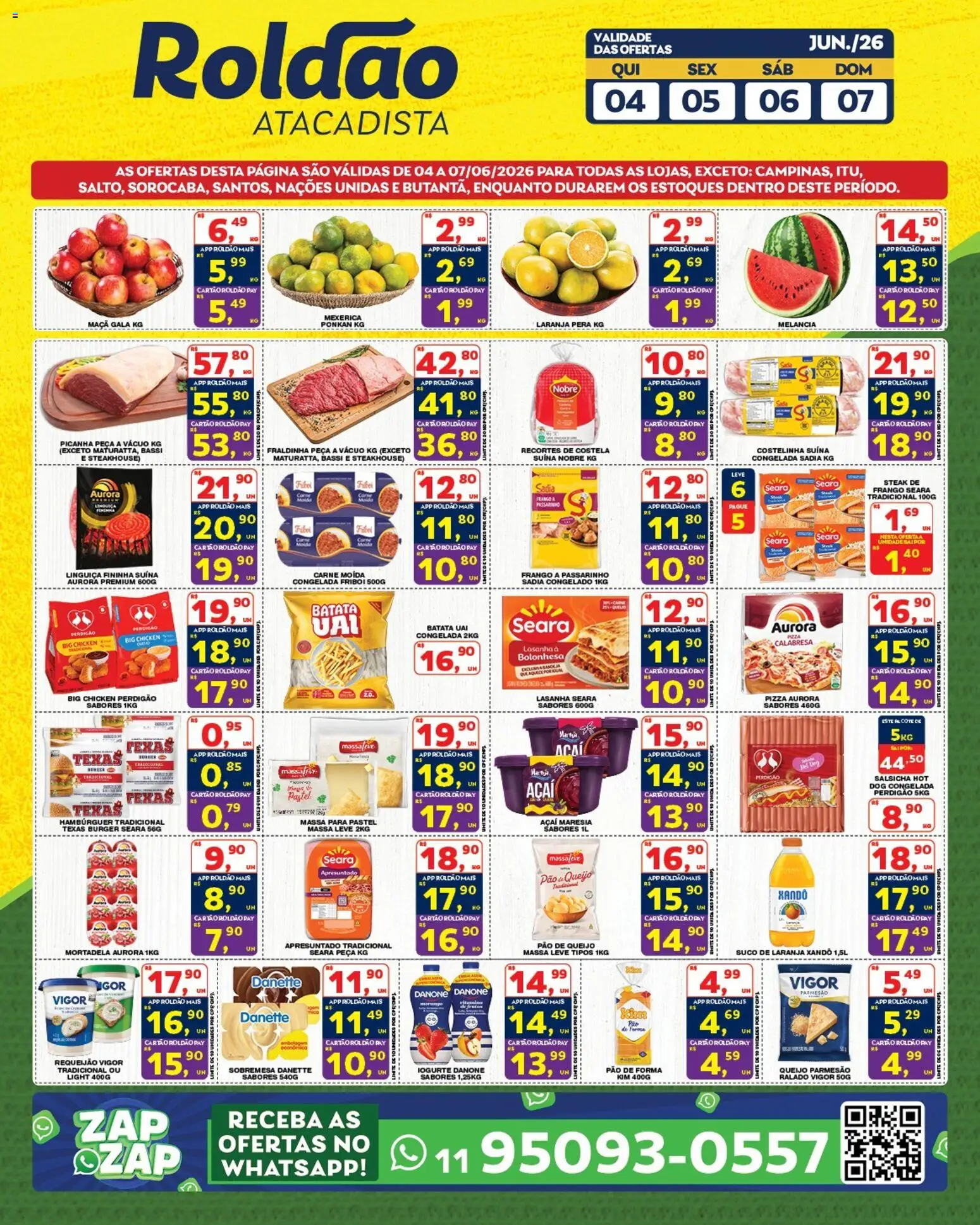 Roldão Folheto - válido de 04.06.2026 | Página: 2 | Produtos: Pão, Pizza, Suco, Mortadela