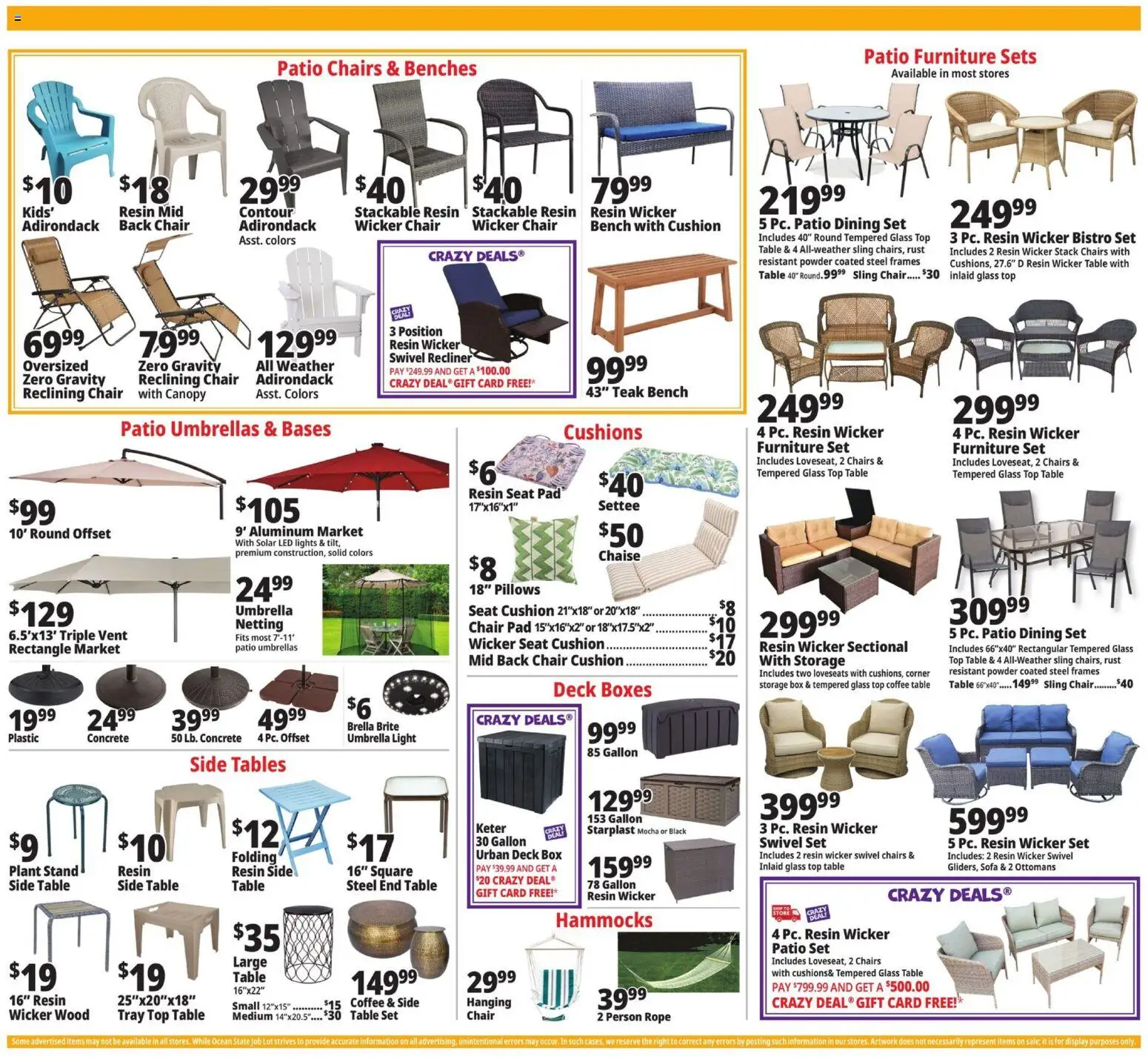 Ocean State Job Lot Weekly Ad - valid from 11.06.2026 | Page: 7 | Products: Sofa, Table, Cushion, Umbrella