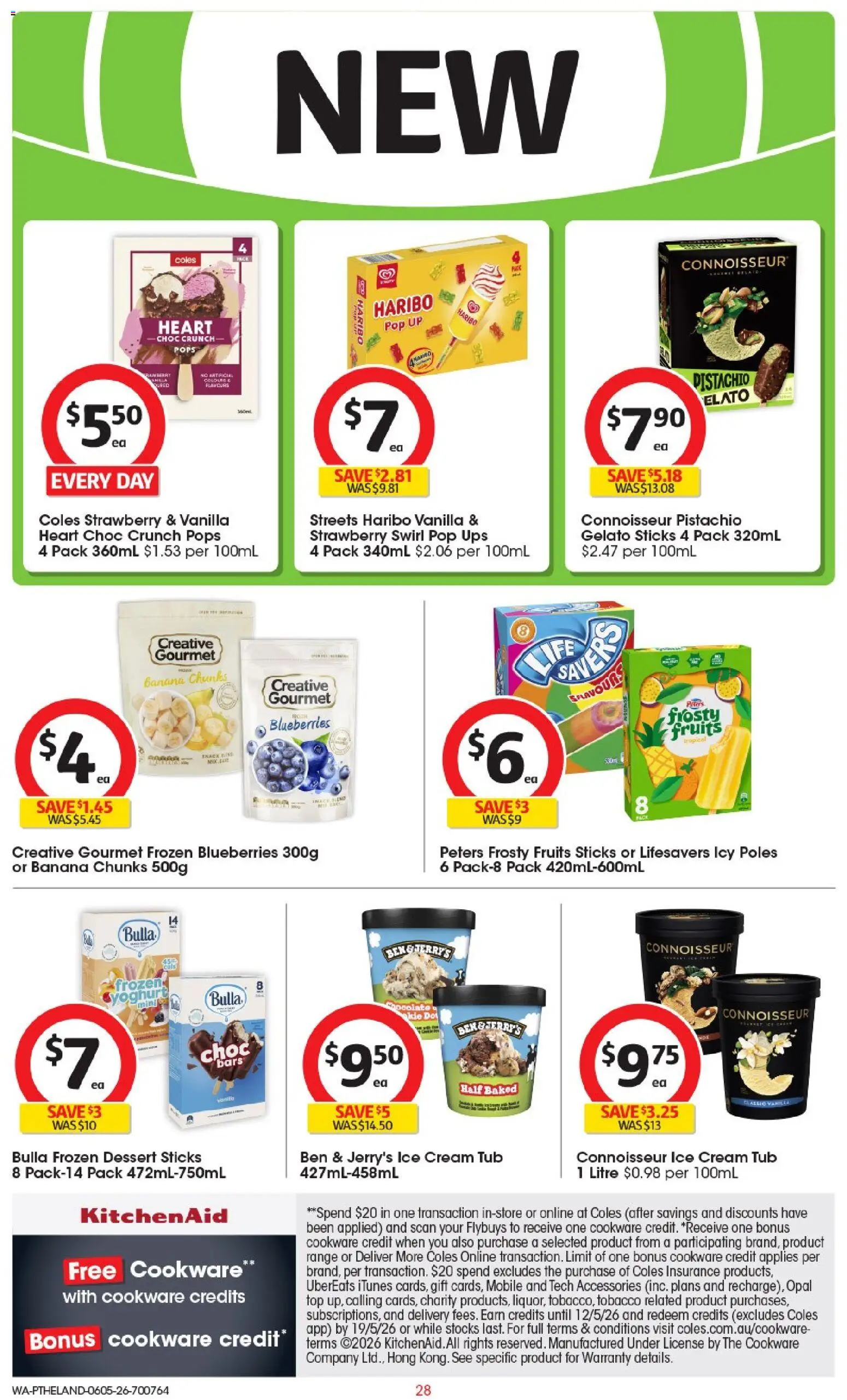 Coles catalogue - valid from 06.05.2026 | Page: 28 | Products: Cookware, Opal, Ice cream, UPS