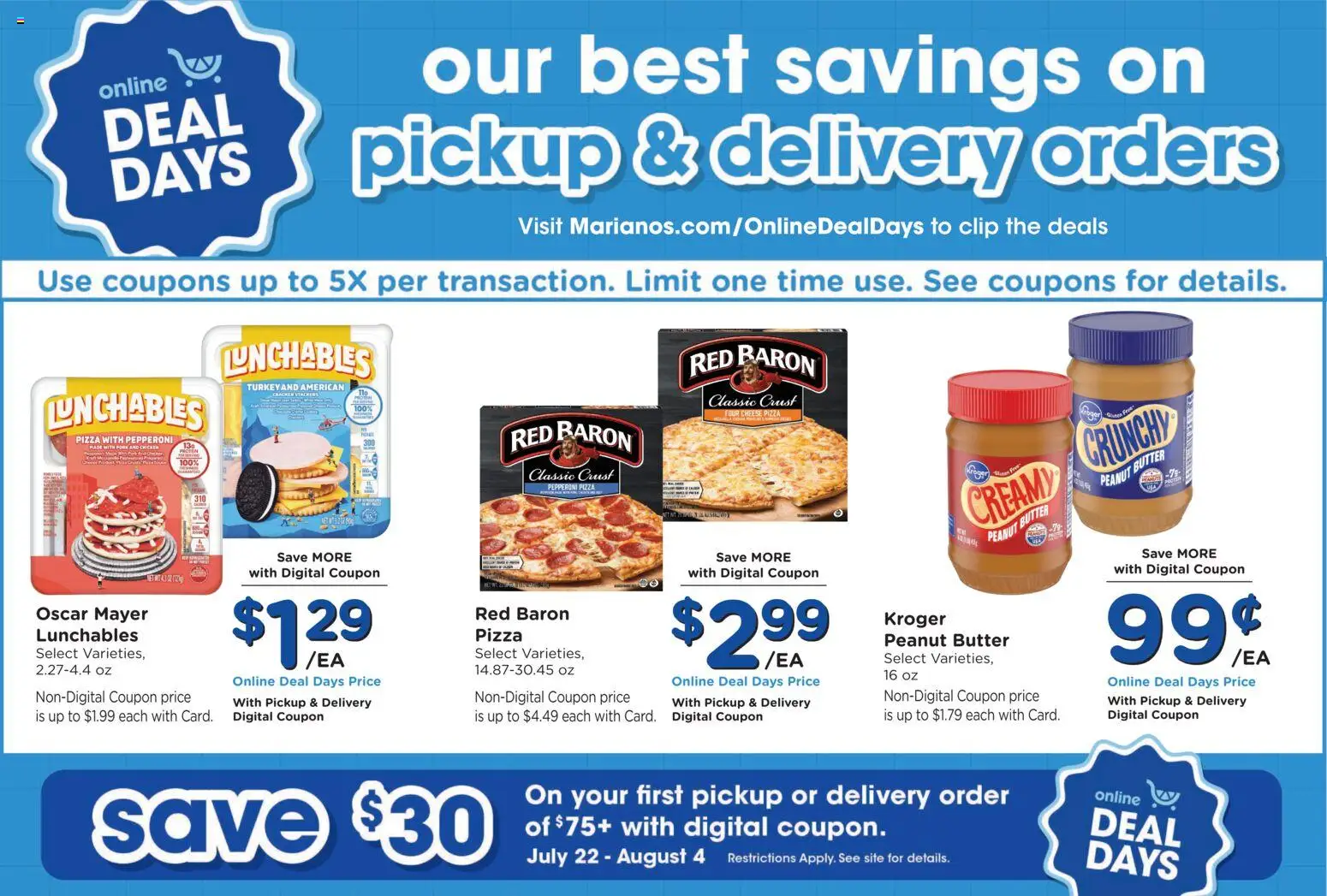 Mariano's Weekly Ad - valid from 07/22/2026 | Page: 8 | Products: Clip, Butter, Pizza, Pork