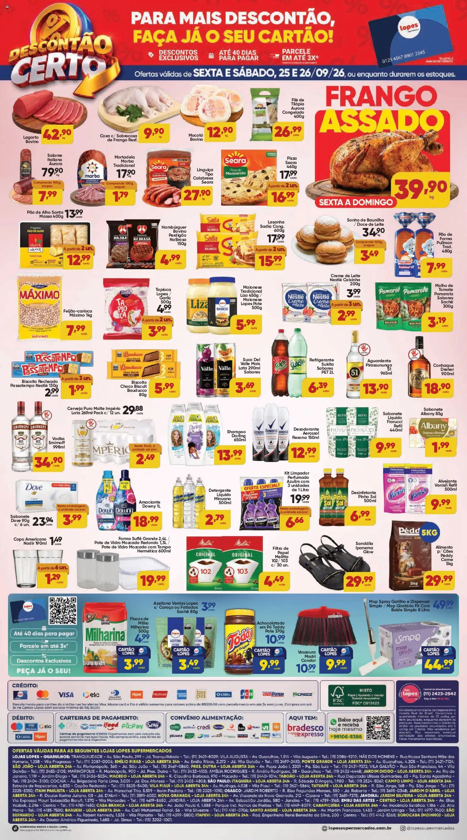 Lopes Supermercados Folheto - válido de 25/09/2026 | Página: 2 | Produtos: Tomate, Cerveja, Filé de tilápia, Vassoura