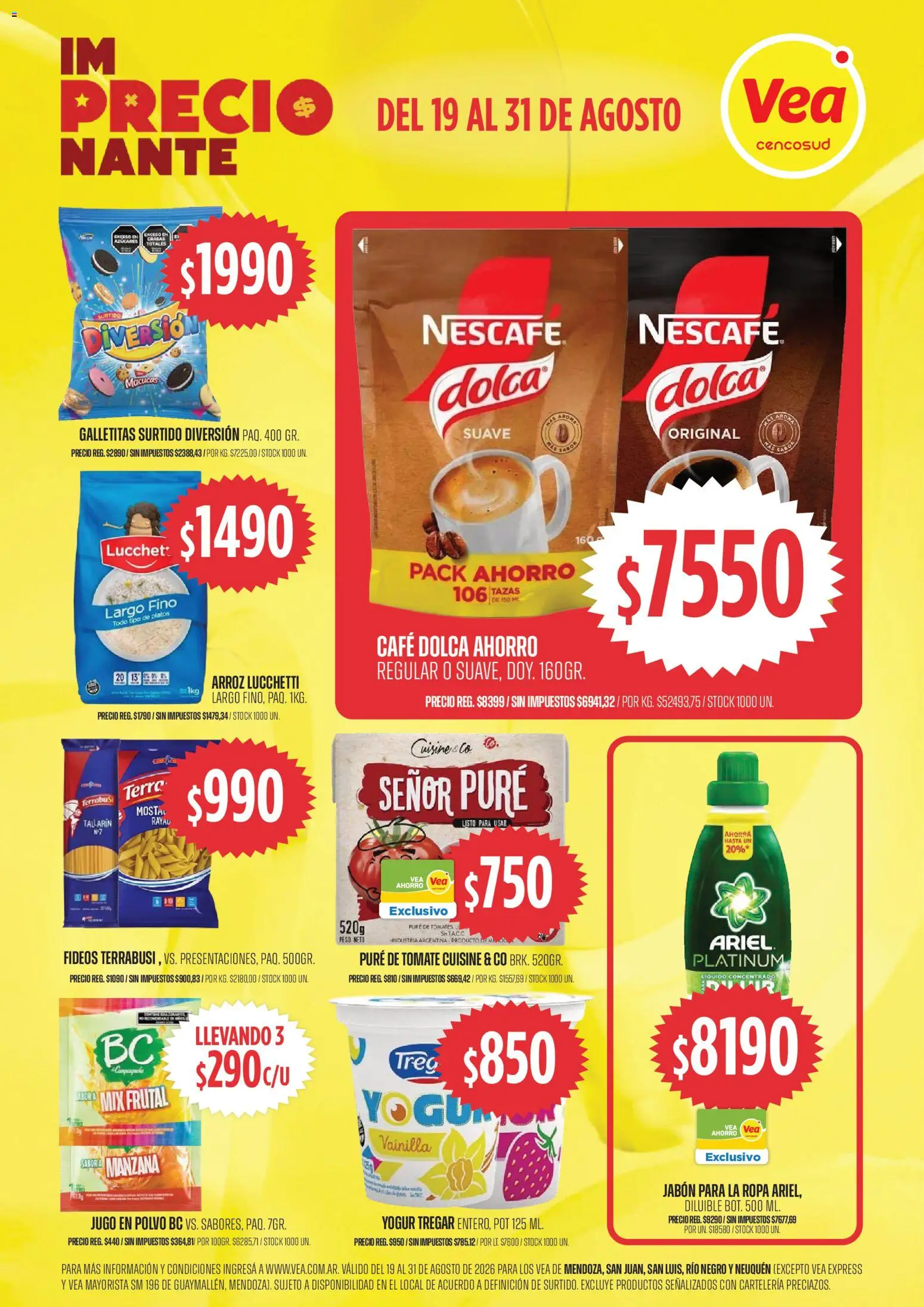 Vea ofertas │ válido desde el 18/08/2026 | Página: 1 | Productos: Vainilla, Galletitas, Jugo, Arroz
