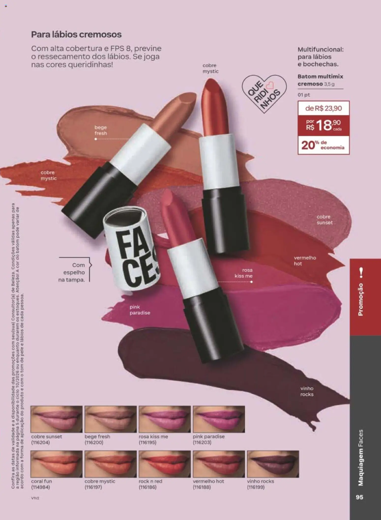 Natura Folheto - válido de 22/06/2026 | Página: 95 | Produtos: Batom, Multifuncional, Espelho, Vinho