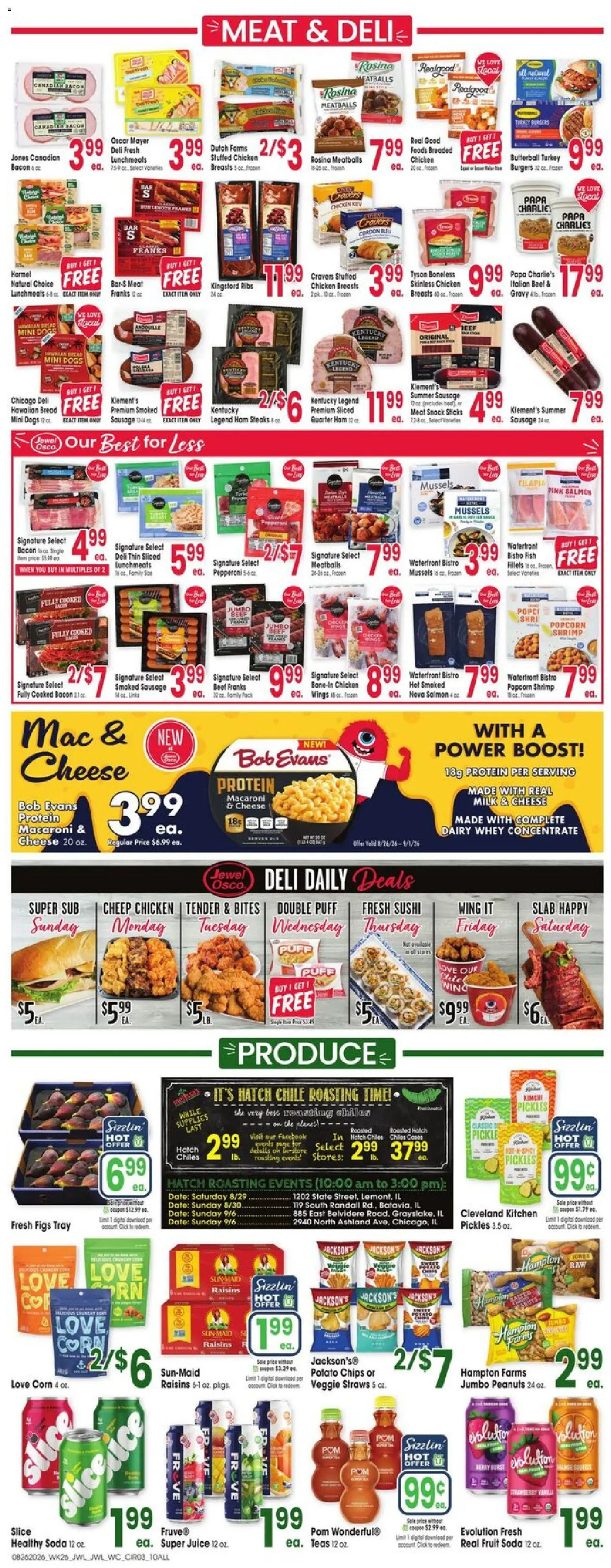 Jewel Osco Weekly Ad - valid from 08/26/2026 | Page: 3 | Products: Sushi, Fish, Bacon, Peanuts