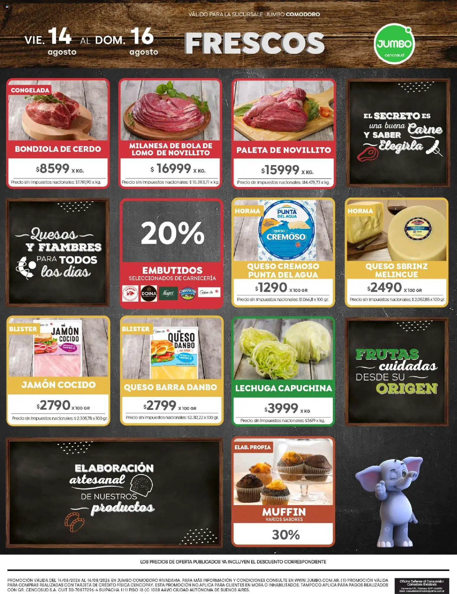 Jumbo - Ofertas | Comodoro │ válido desde el 13/08/2026 | Página: 8 | Productos: Embutidos, Bondiola de cerdo, Milanesa, Paleta