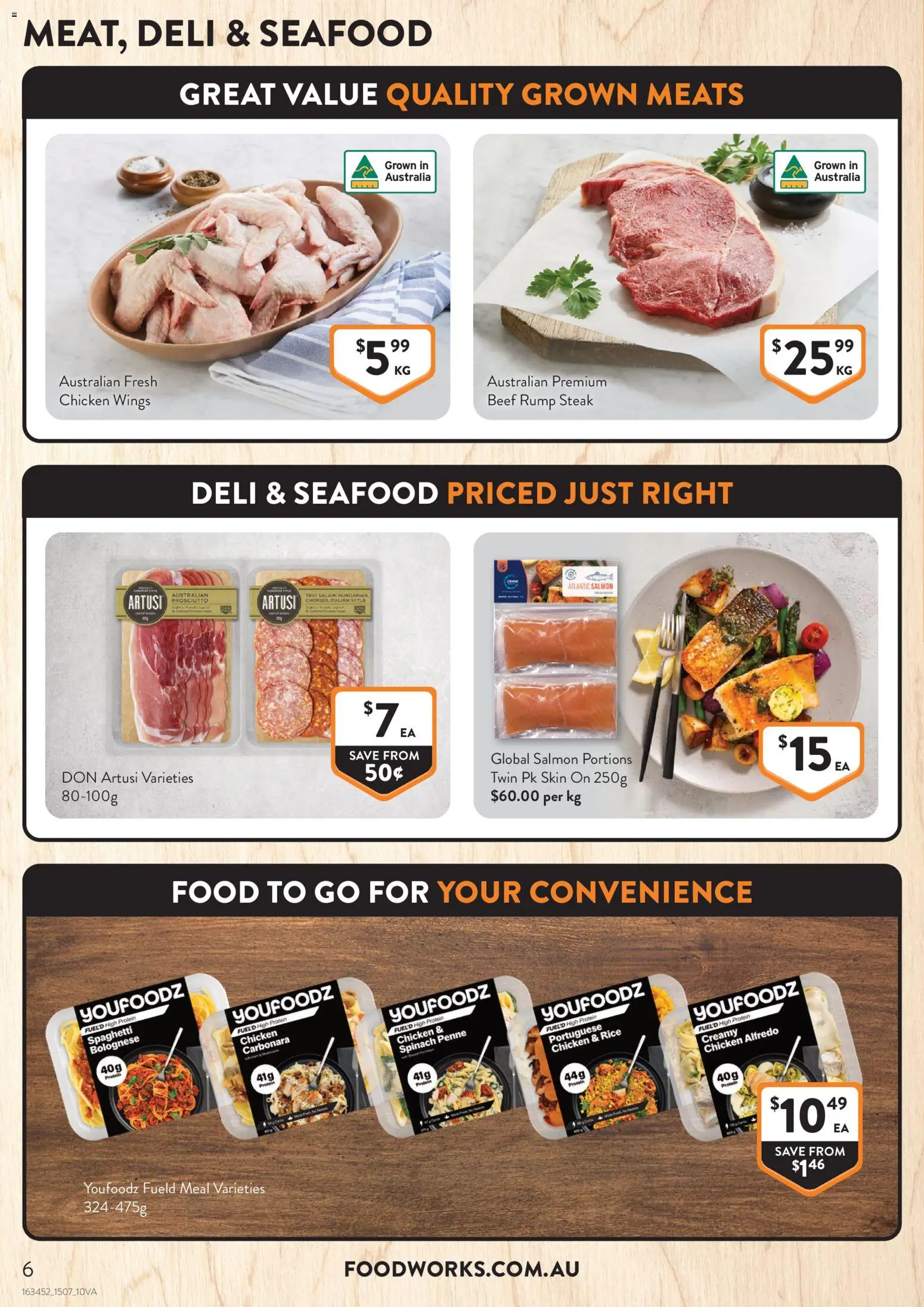 Foodworks catalogue - valid from 15/07/2026 | Page: 6 | Products: Rice, Beef, Steak, Salmon
