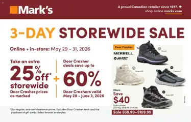 Preview of Mark's weekly flyer / circulaire from shop Mark's valid from 29.05.2026