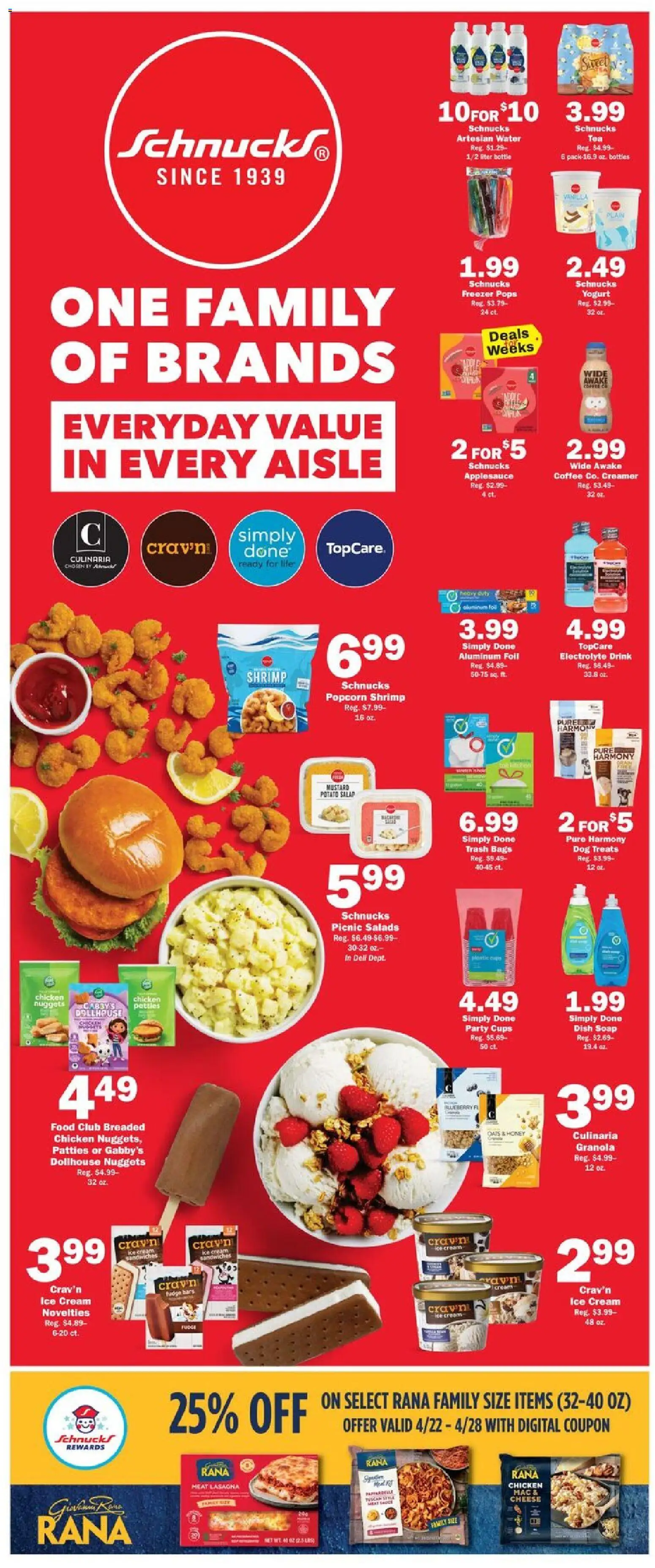 Schnucks Weekly Ad - valid from 22.04.2026 | Page: 2 | Products: Yogurt, Cream, Ice cream, Salad